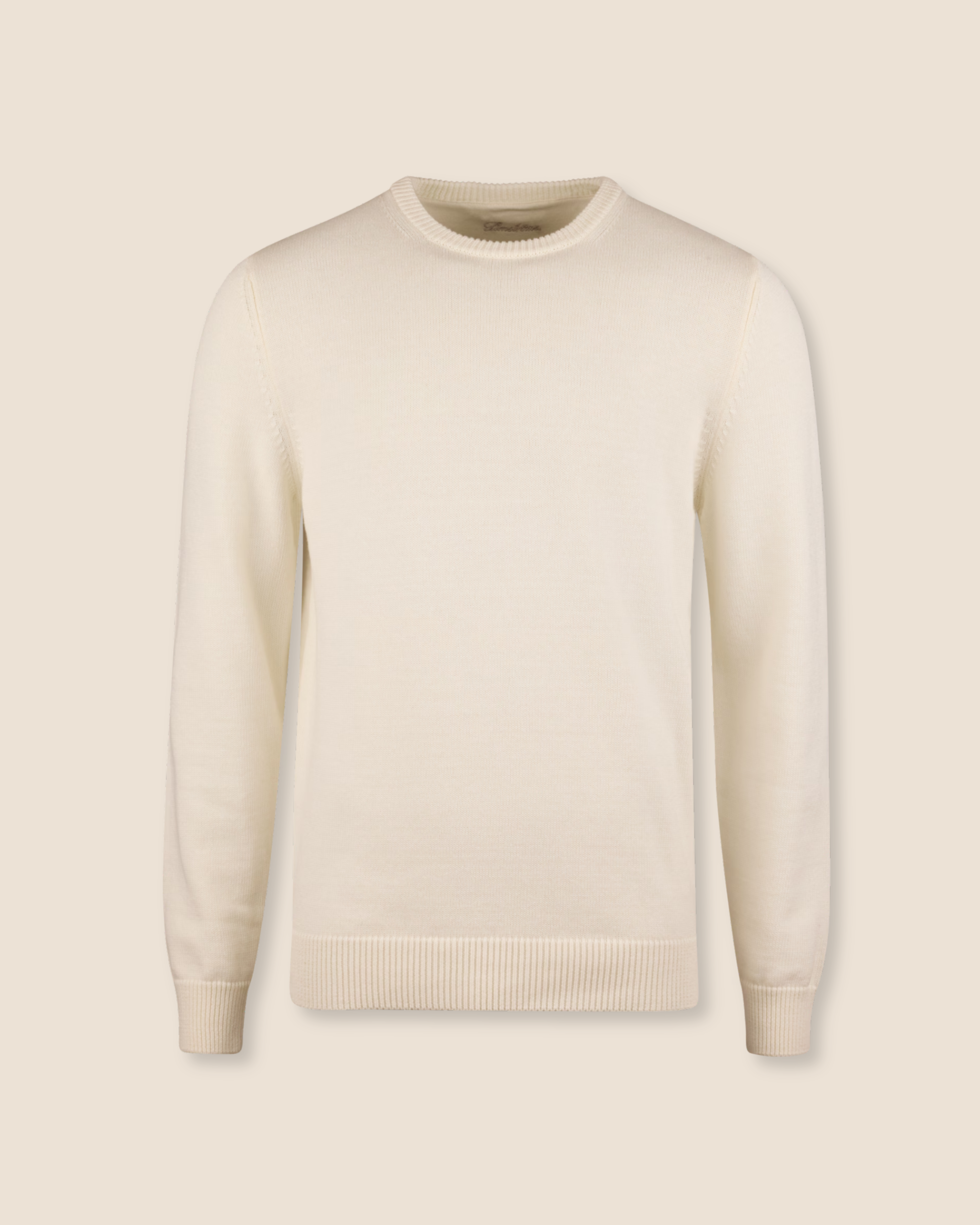 Rundhals genser Bomull - Off white