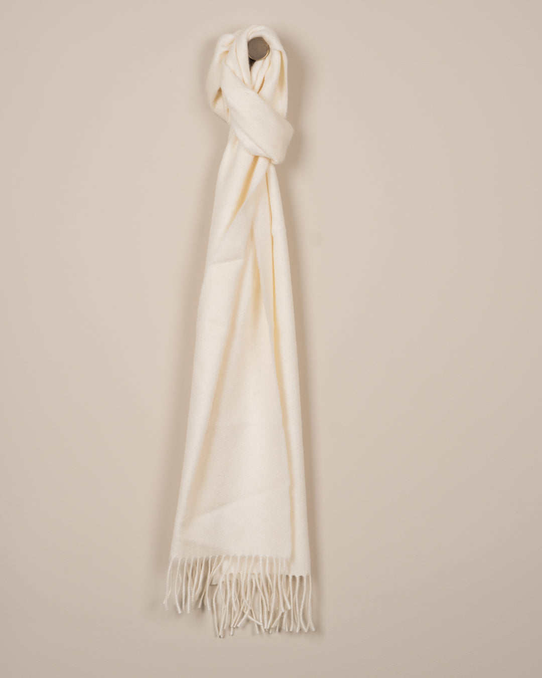 Ensfarget kasjmirskjerf - Offwhite