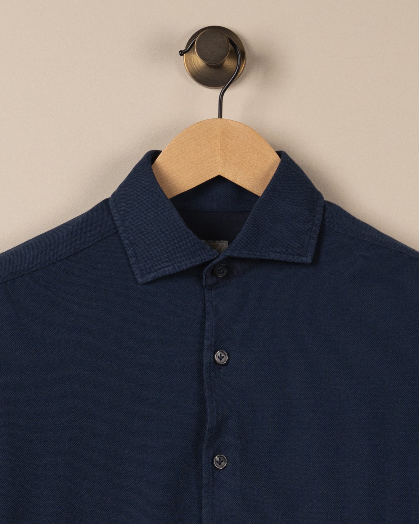 Jersey Skjorte - Mørk Blå