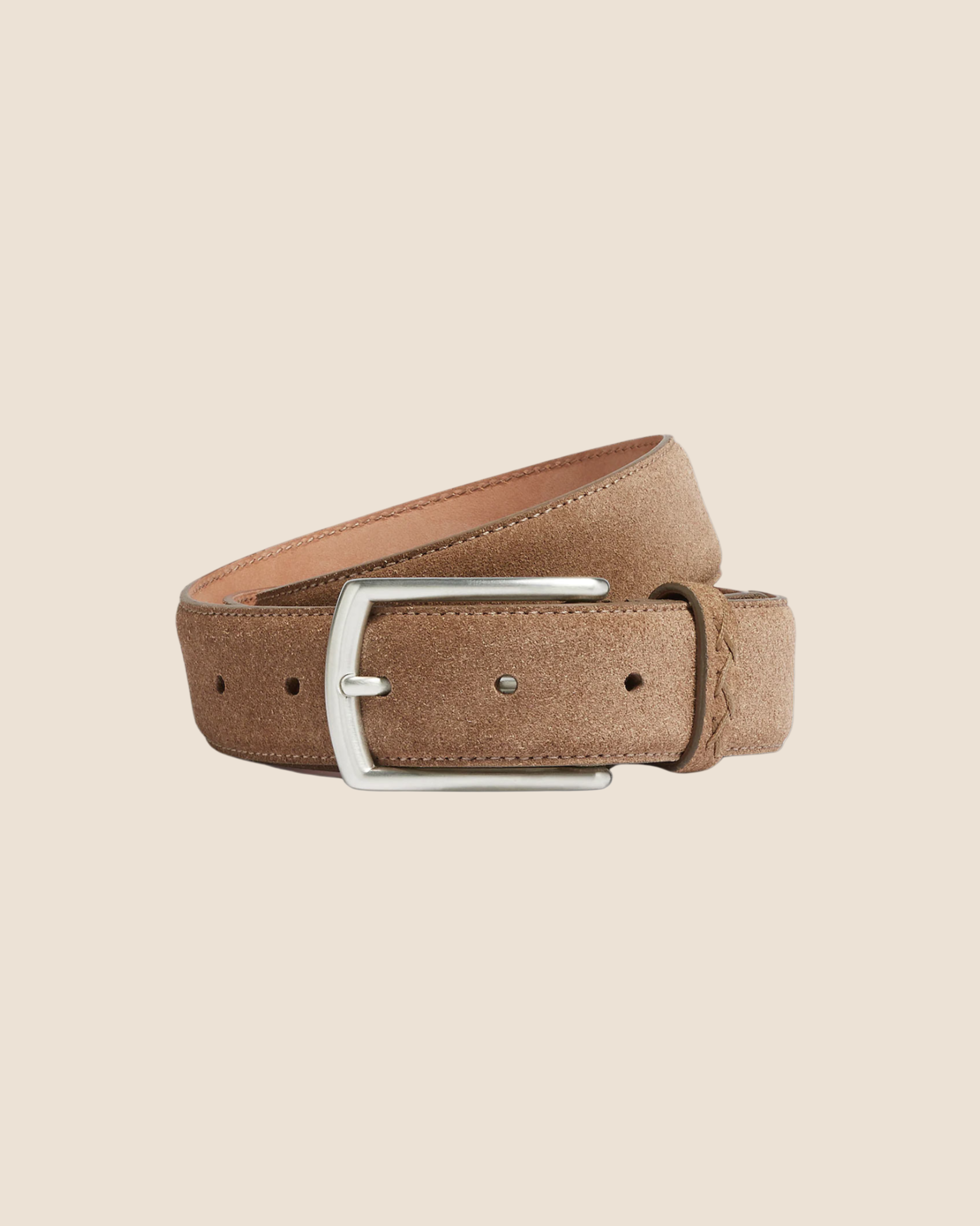 Triple Stitch Buckle Belte - Beige