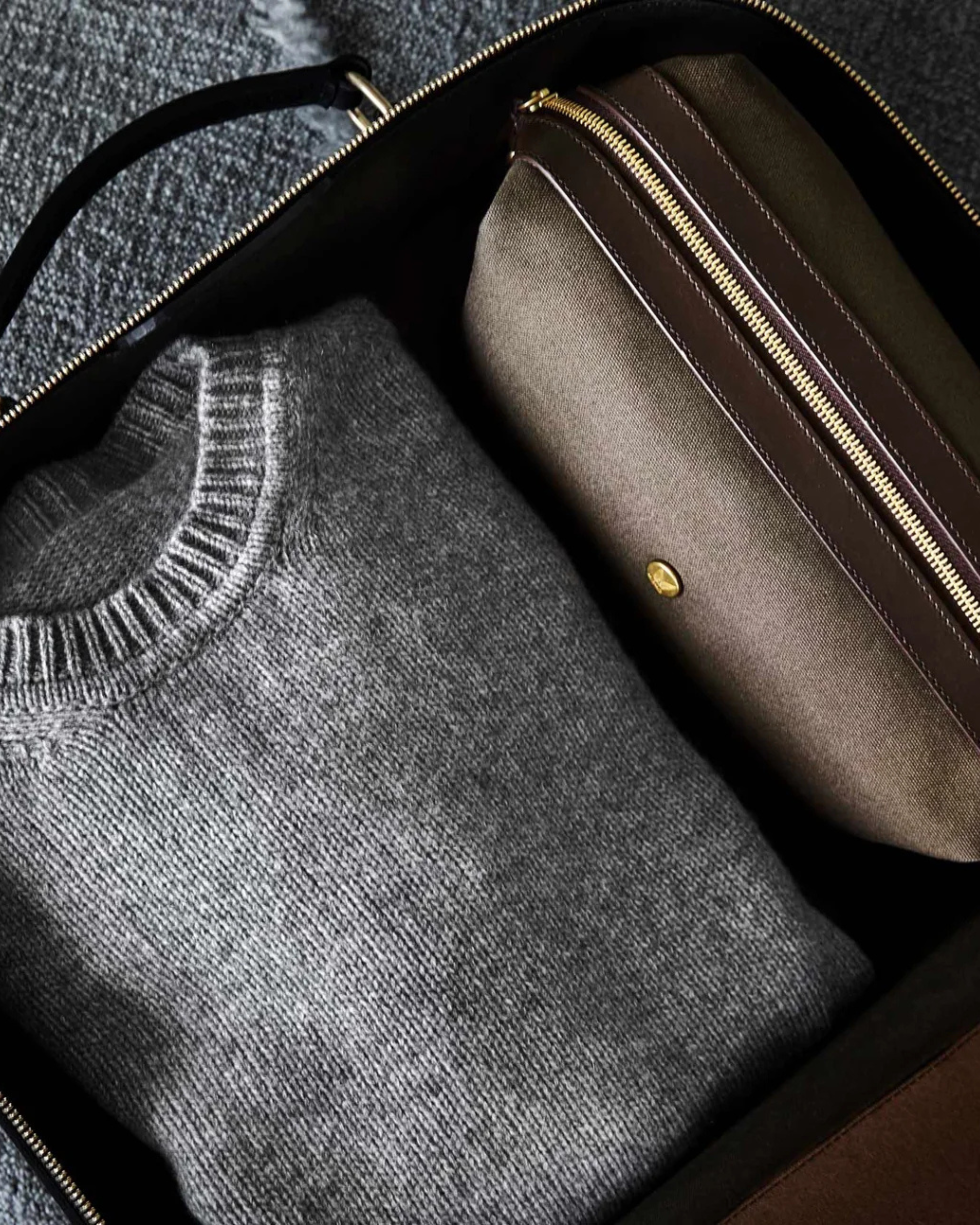 M/S Washbag - Army/Dark Brown