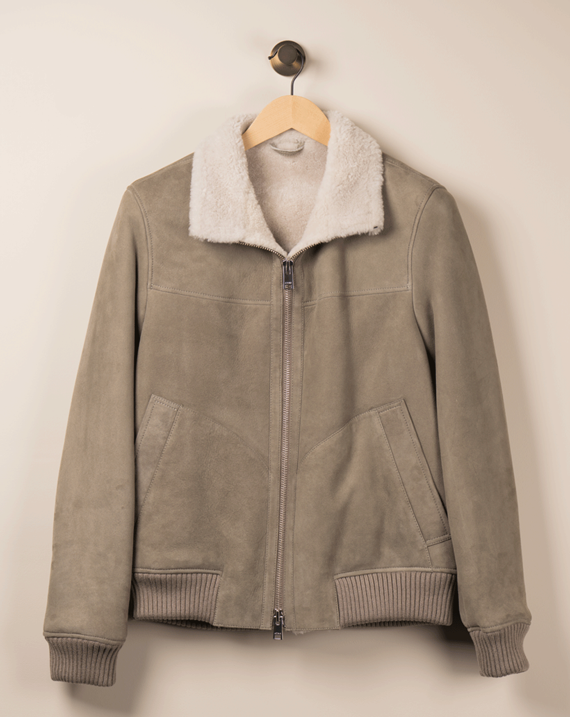 Kort skinnjakke - Lys brun