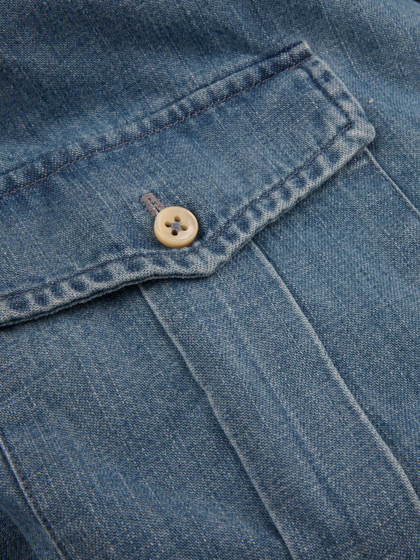 Regular Denim Pocket Overshirt - Blå
