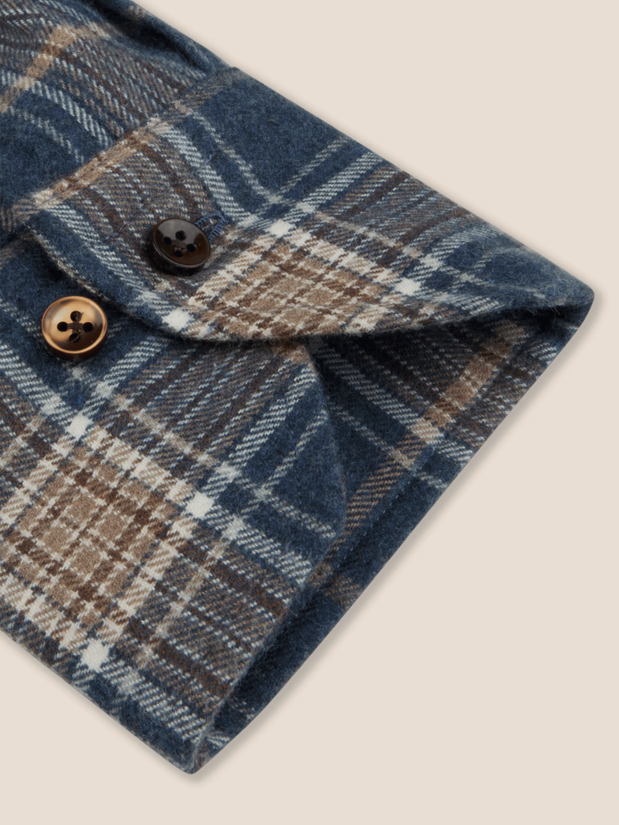 Flanell Skjorte Slimline Rutet - Mørk blå