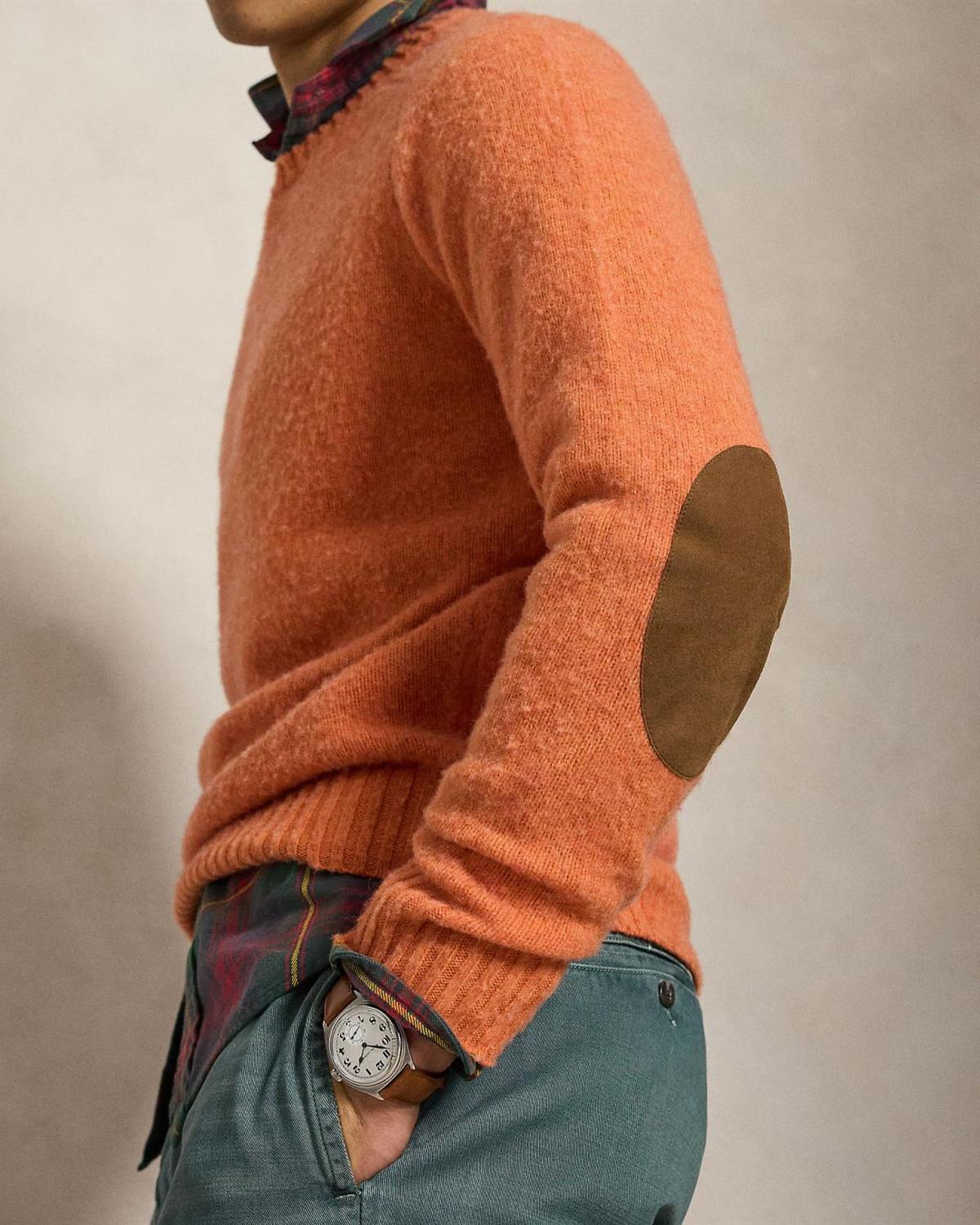 Crewneck genser ull/kasjmir - Oransje