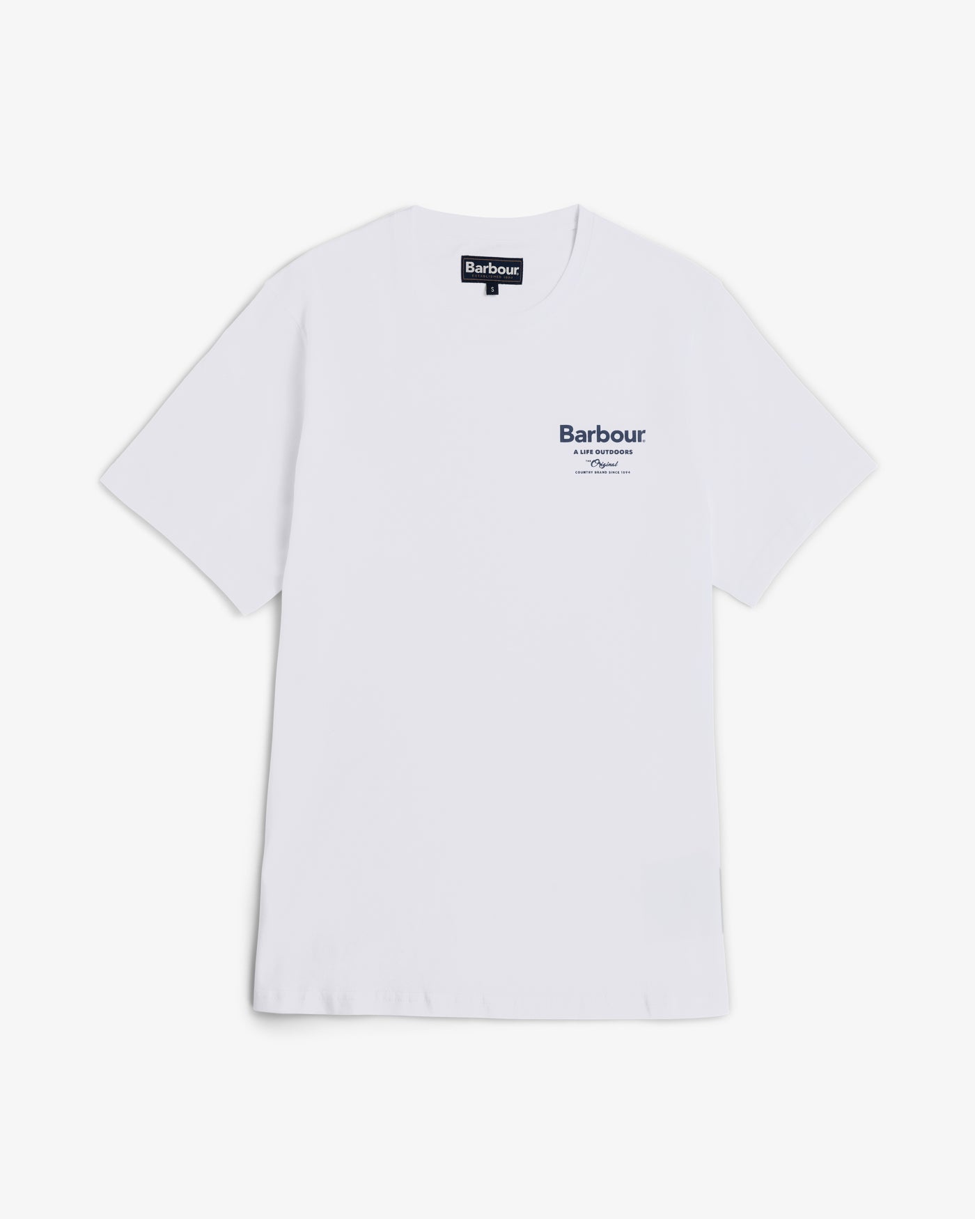Hvit Logo T-skjorte-Barbour-www.gunnaroye.no