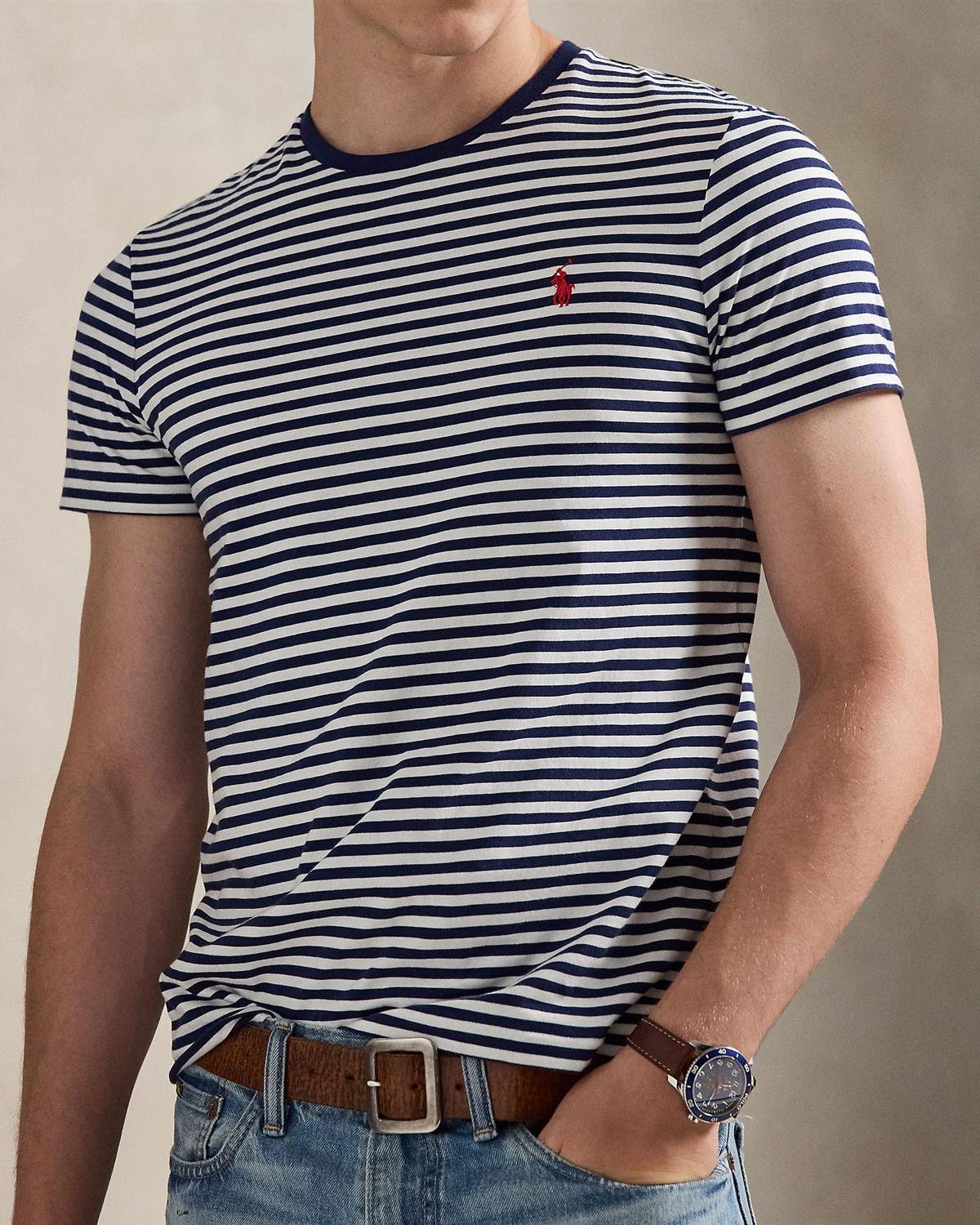 T-Shirt Stripet - Blå/Hvit