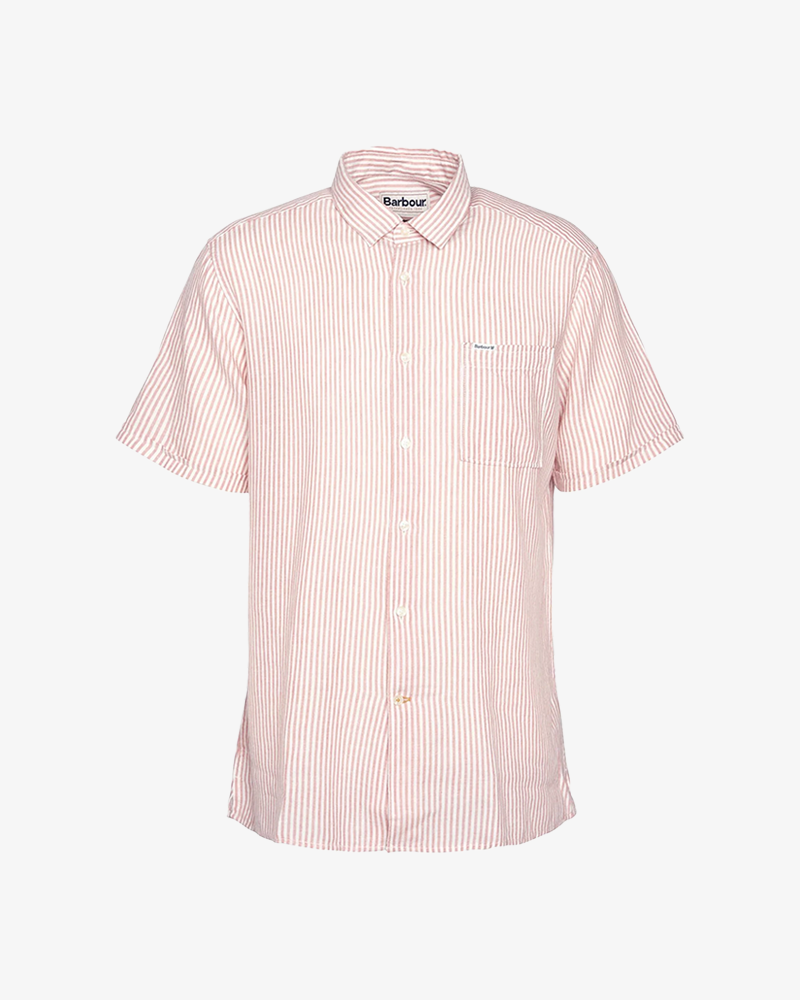 Kortermet Skjorte m Lomme Rosa/Hvit stripet