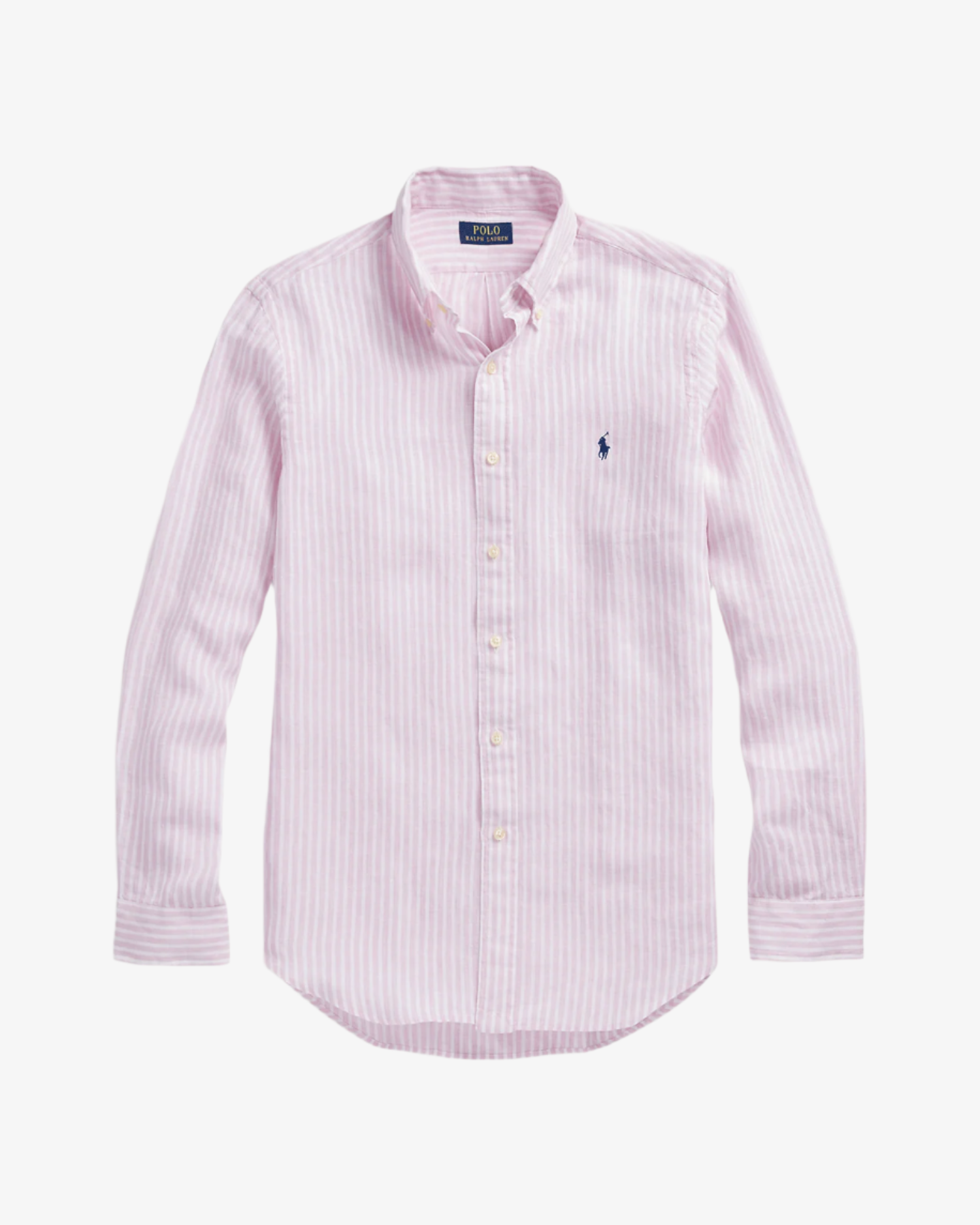 Custom Fit Lin skjorte Stripet Rosa
