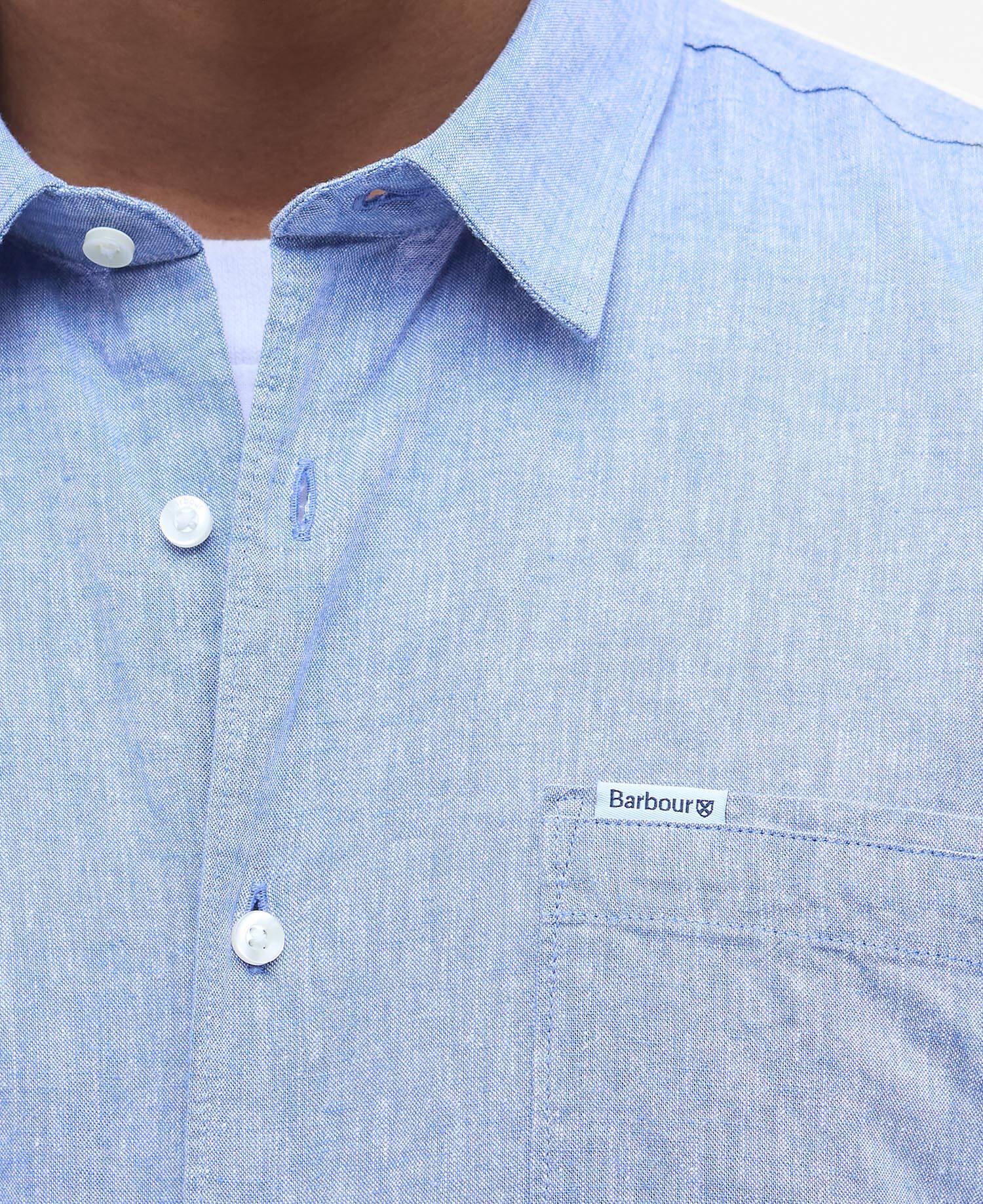 Kortermet skjorte Lin/Bomull - Blå