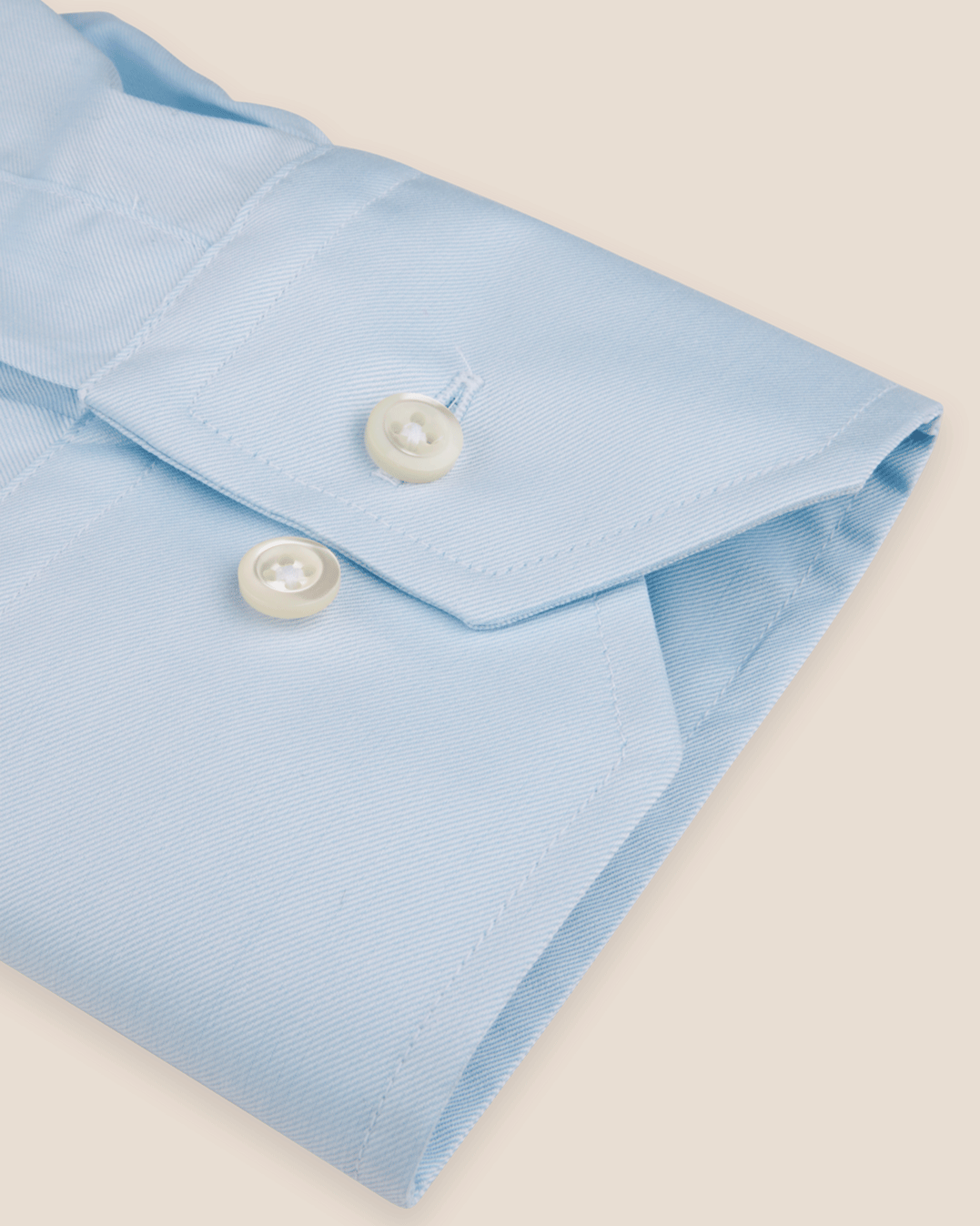 Regular Fit Cotton Twill Skjorte - Lyseblå