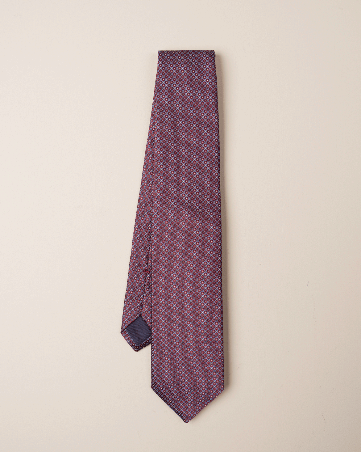 Mønstret Slips - Burgunder