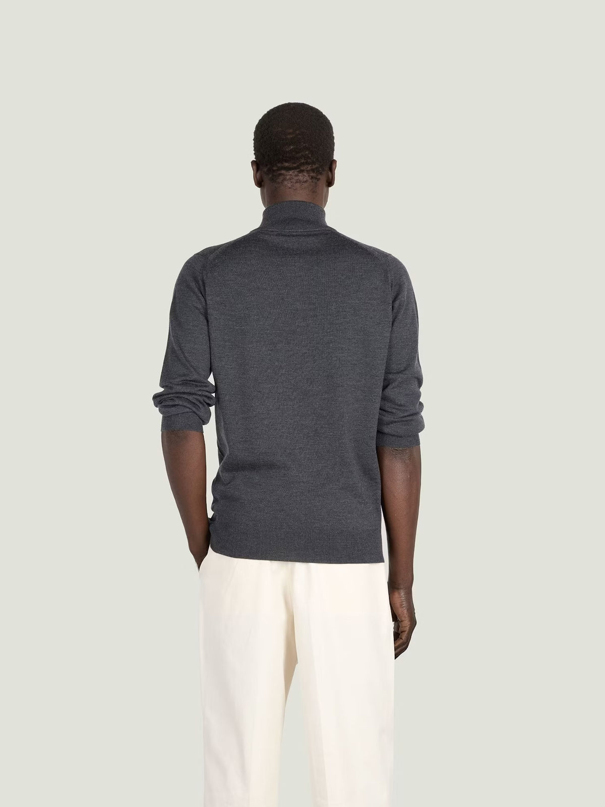 Half Zip Turtle Neck - Grå