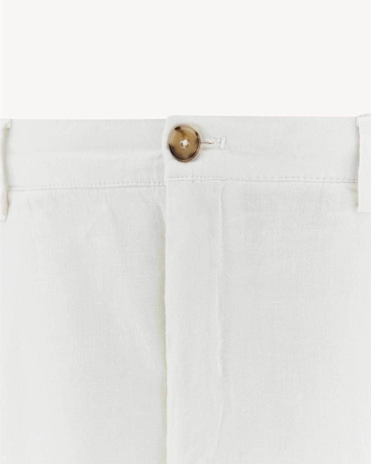 Vasket Lin bukse - Hvit