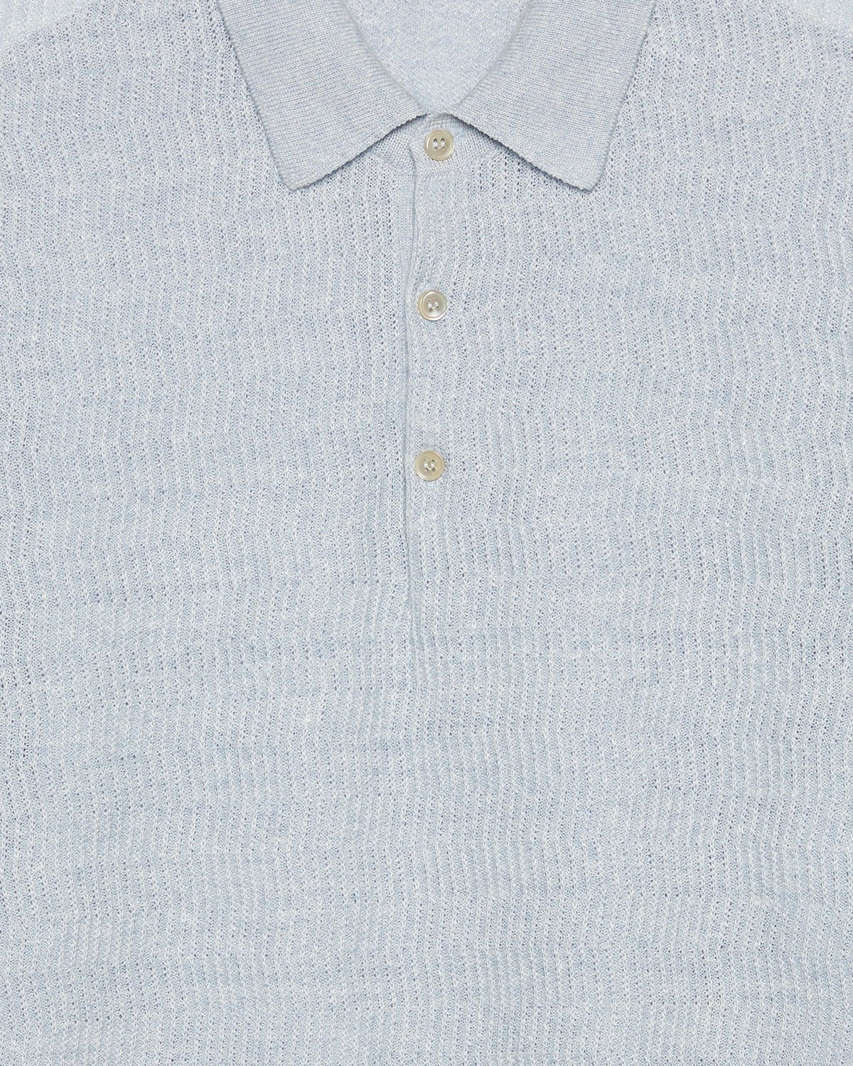Strikket Polo - Lys blå