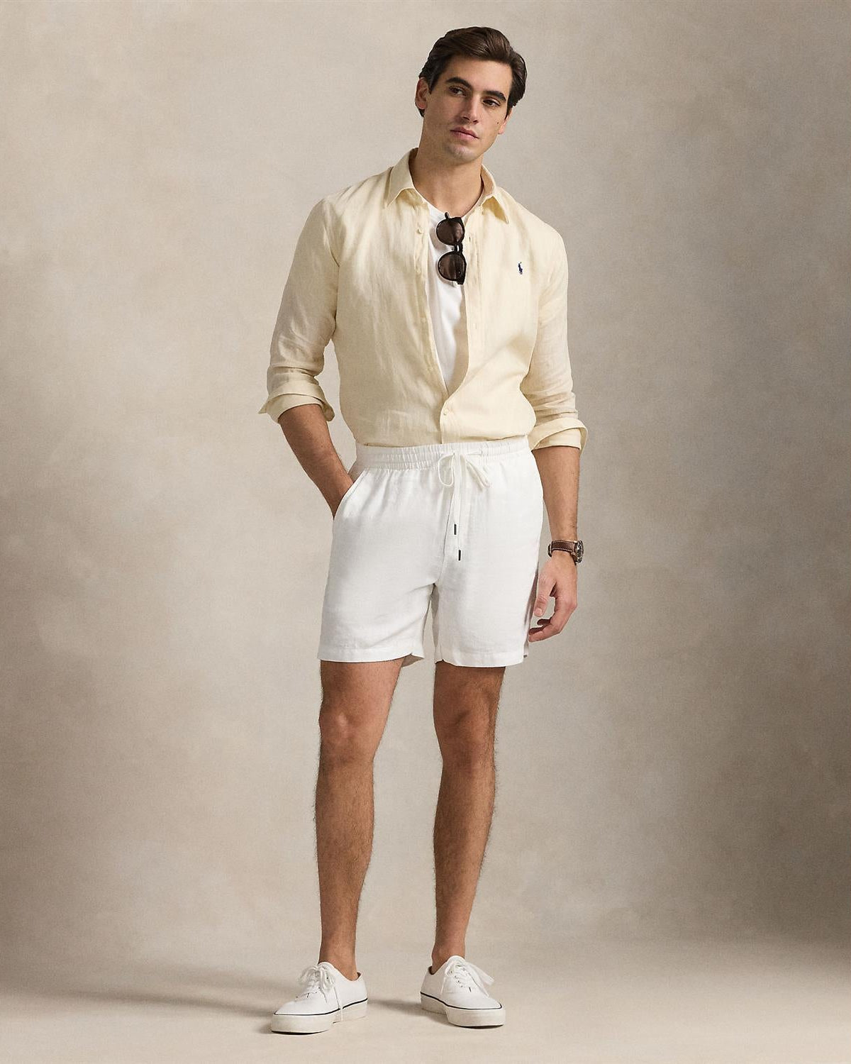 Linskjorte Slim Fit - Hvit