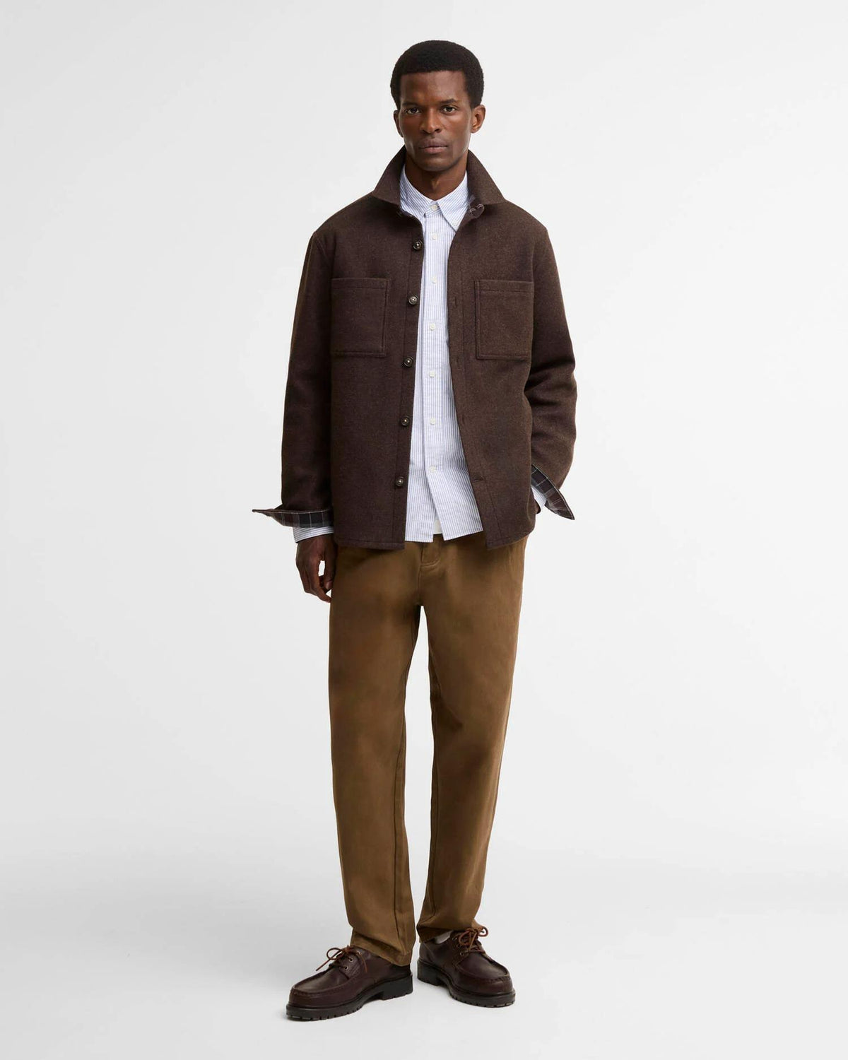 Marltown overshirt i ullblanding - Brun