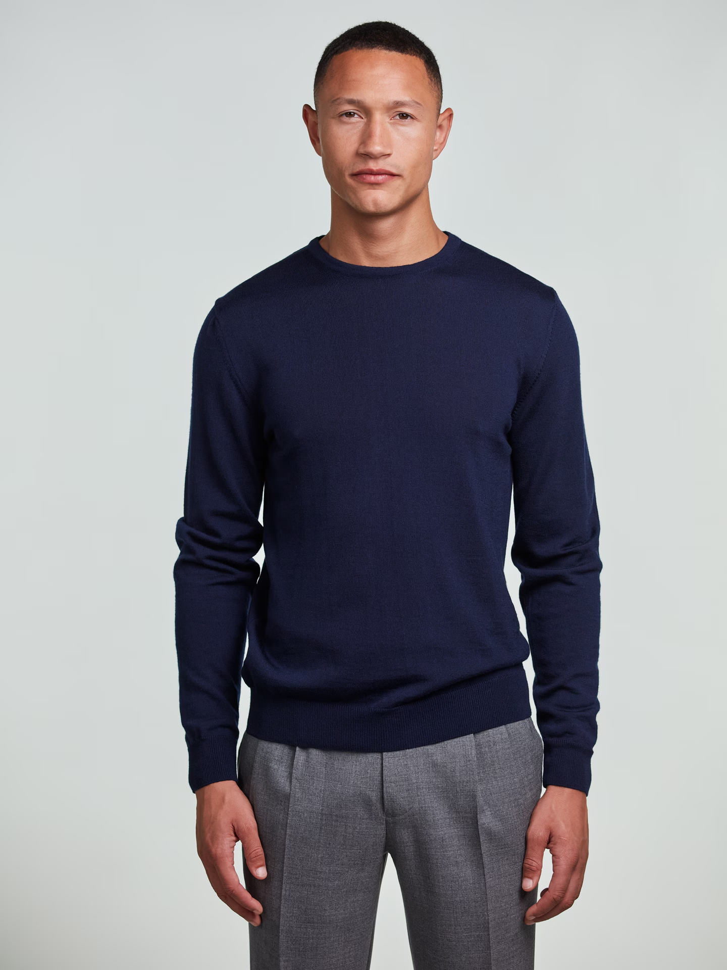 Merino Crew neck - Mørk Blå