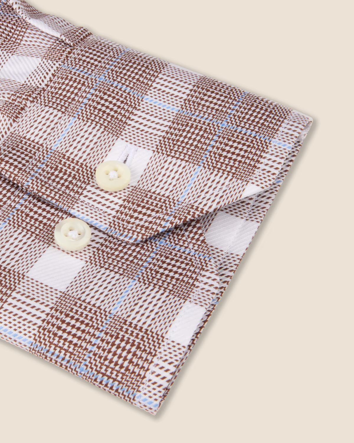 Rutet twillskjorte Slimline - Brun