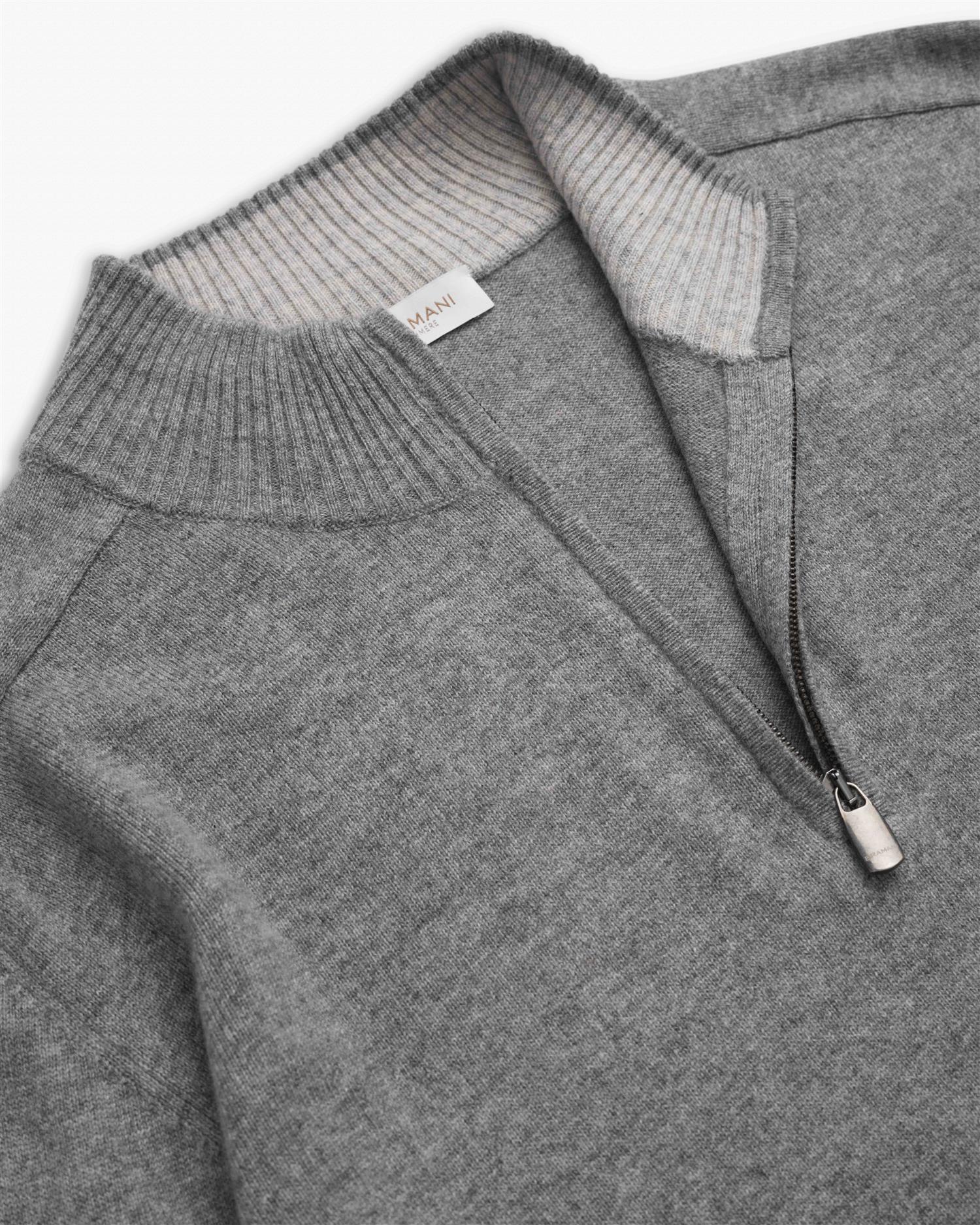 Half-Zip med Kontrast - Mørk grå