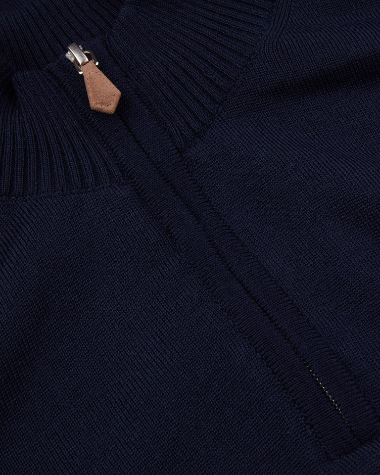 Merino Half Zip - Navy