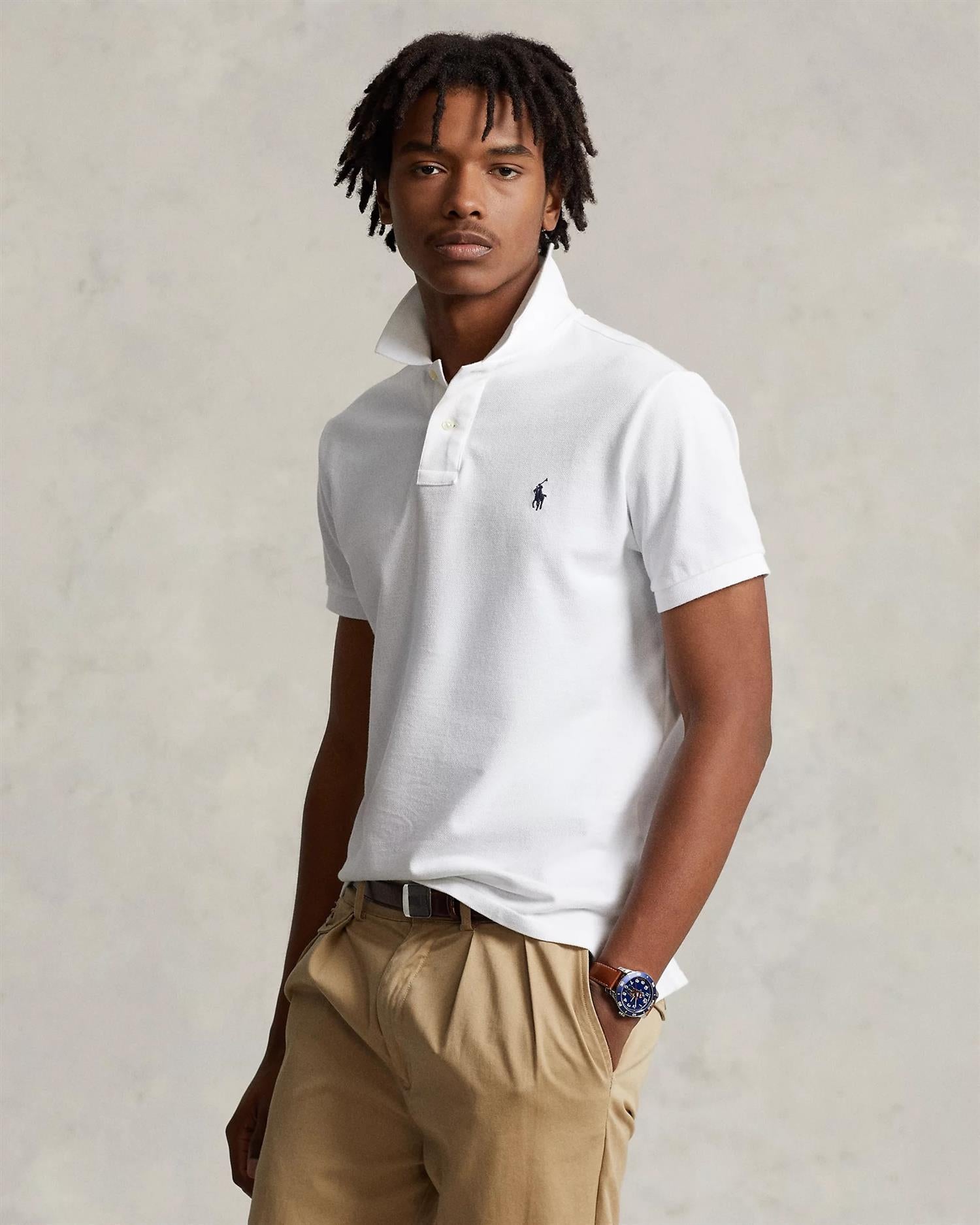 Custom Slim Fit Polo Hvit