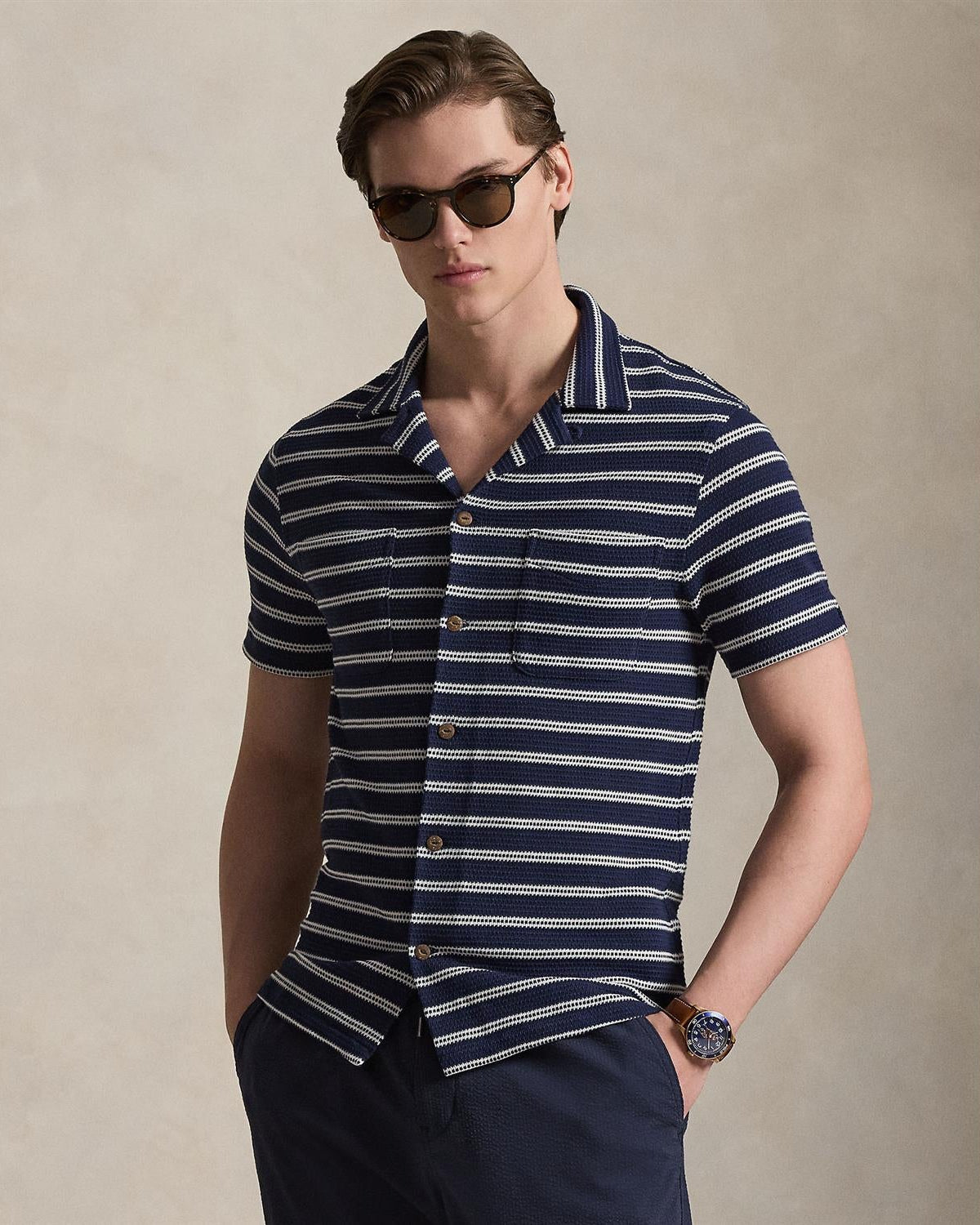 Seersucker Bukse - Navy