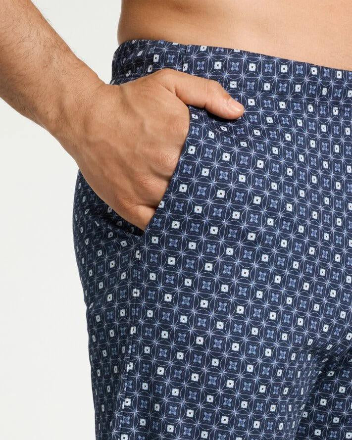 Småmønstret Pyjamas Shorts - Navy