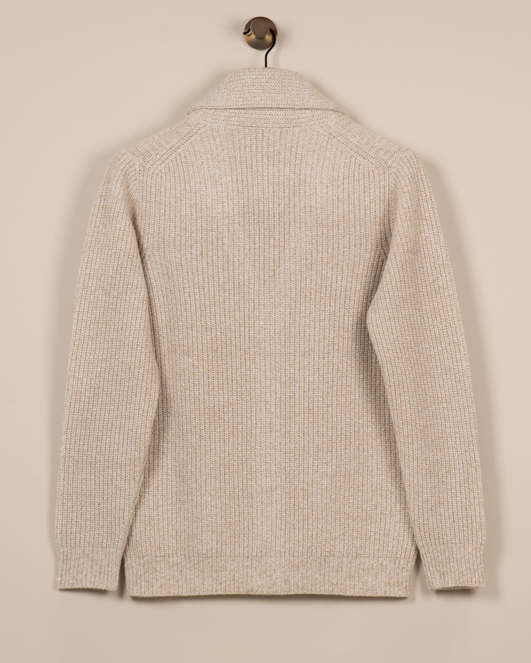 Cardigan med sjalskrage - Beige