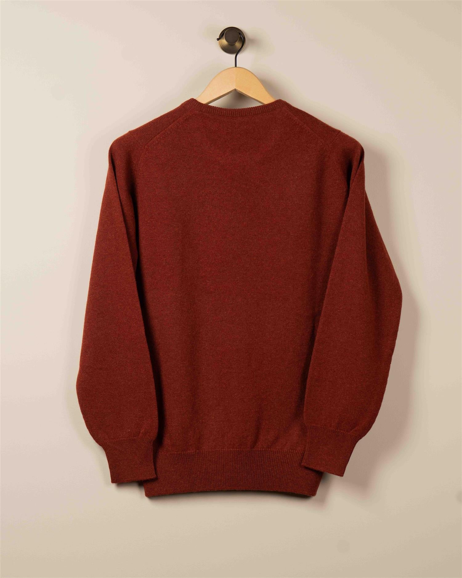 Rundhals Genser - Rustrød