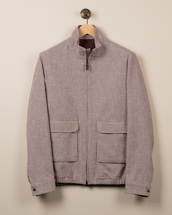 Rutet Lin Bomber - Burgunder