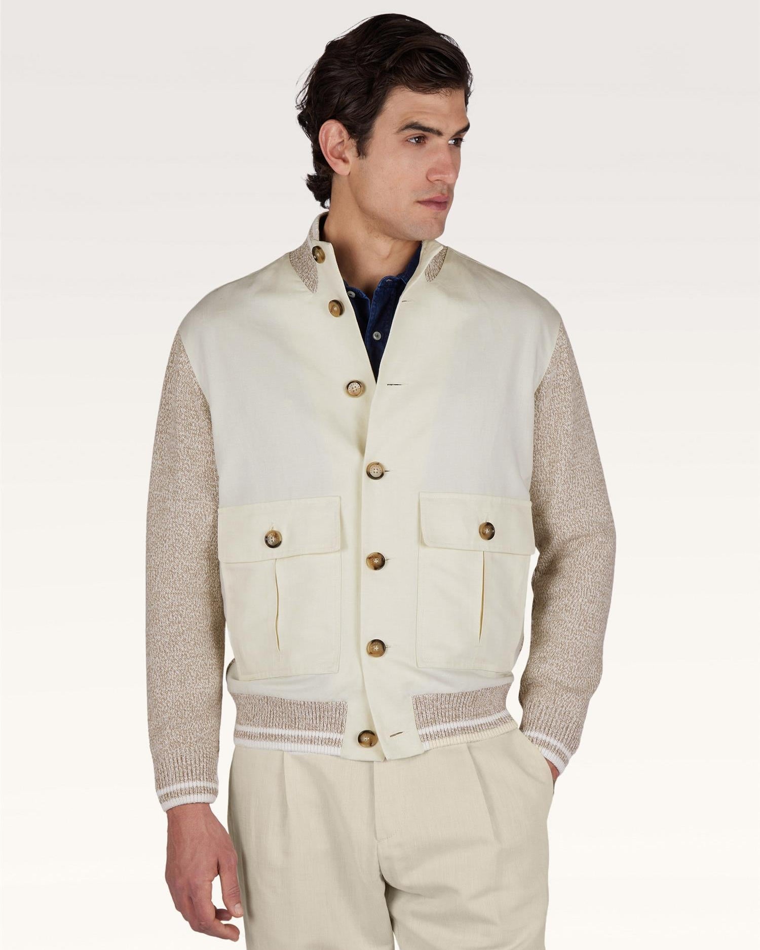 Hybrid bomber i lin & Piuma Bomull