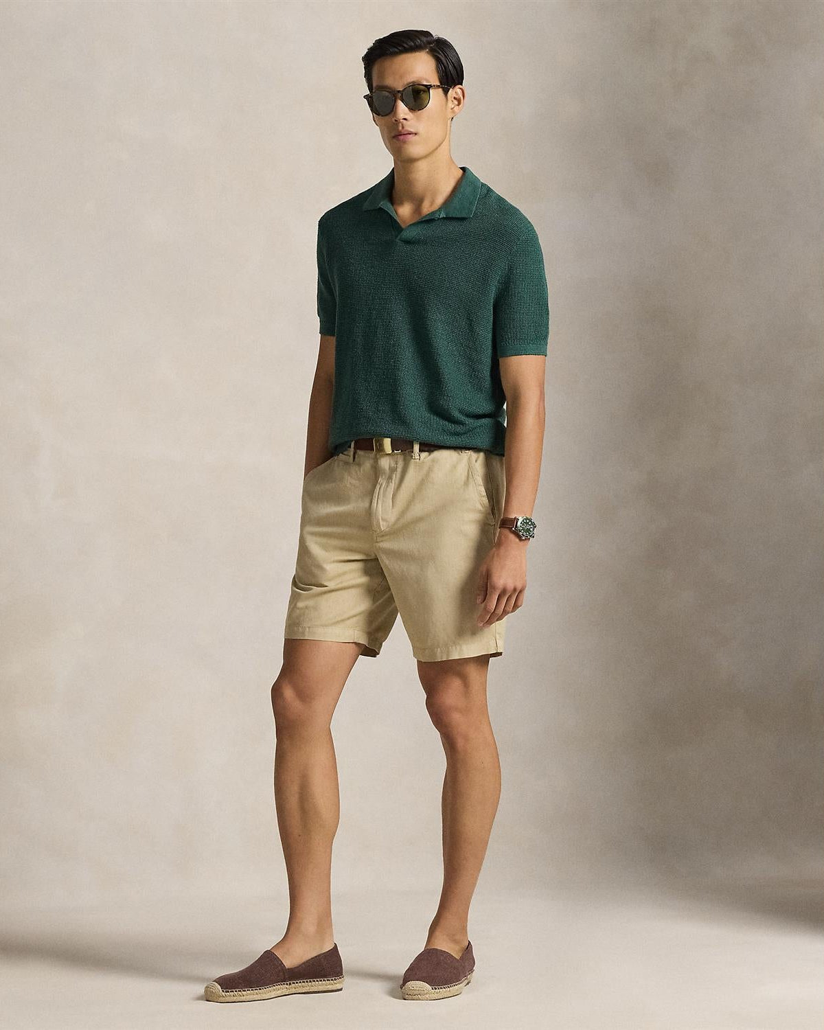 Maritim Bomull/Lin Shorts - Beige