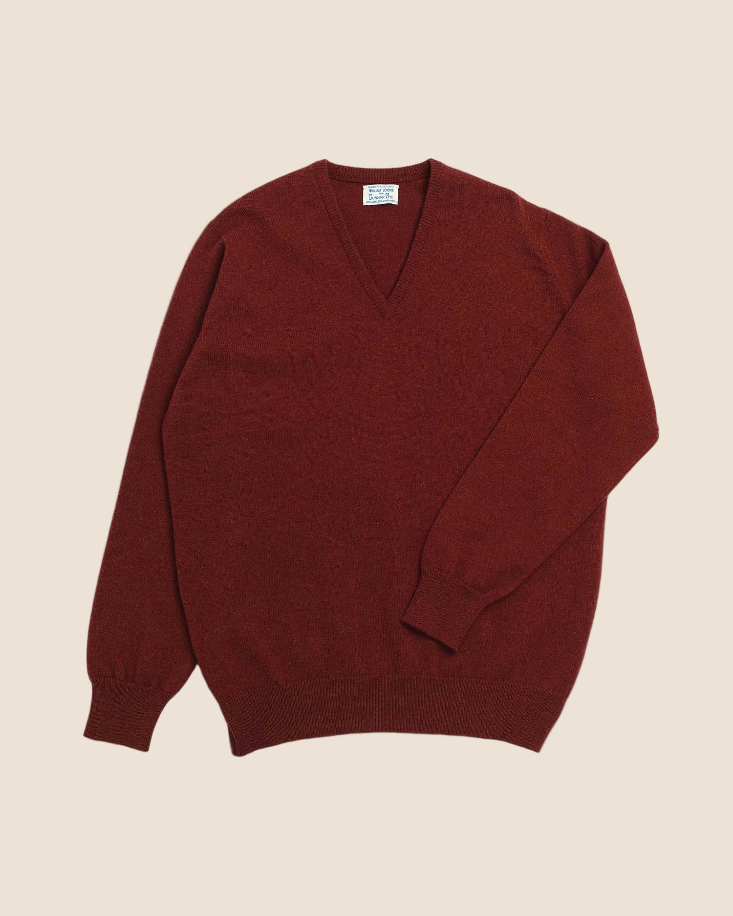 Rustrød V-hals Genser