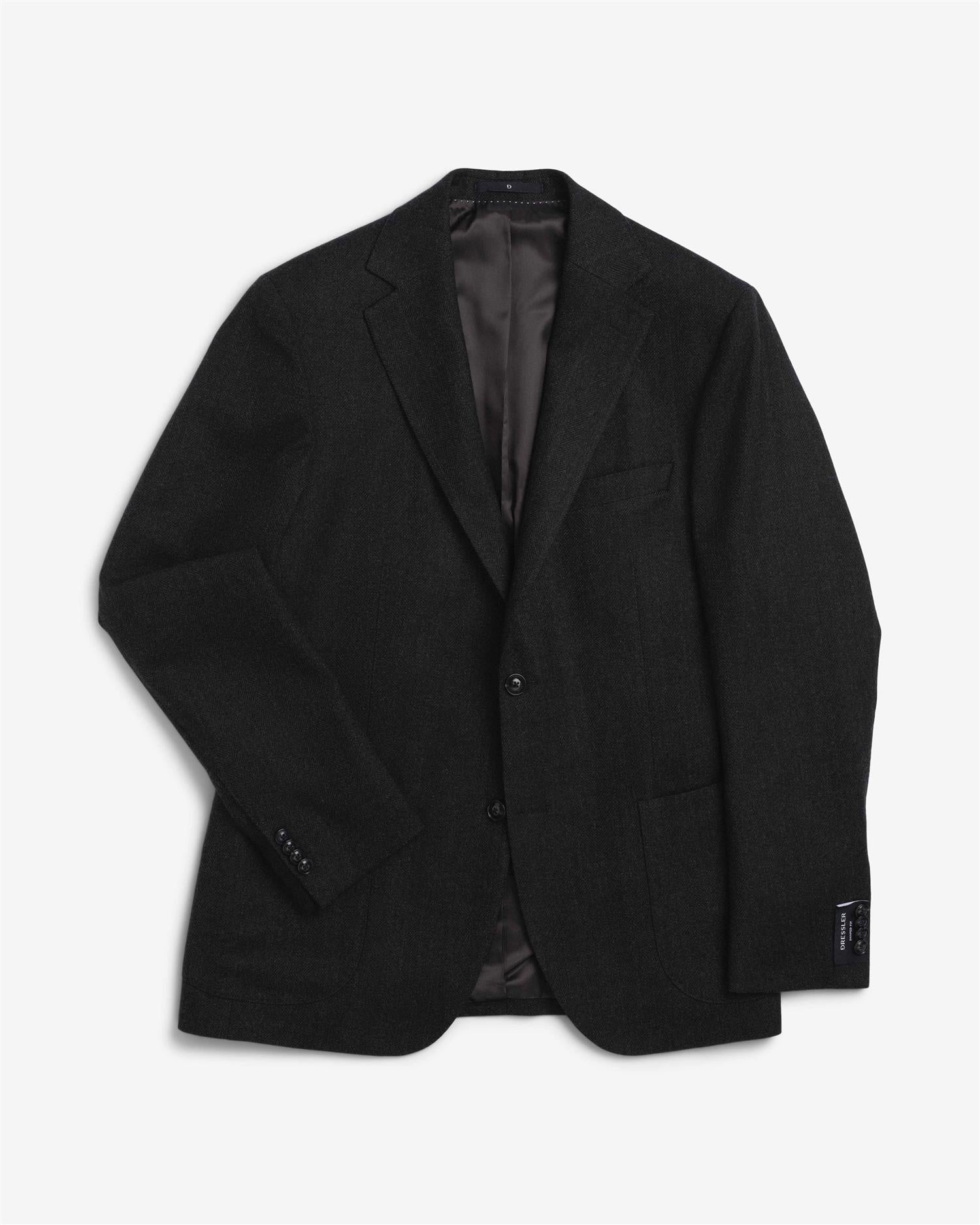 Fiskebensmønstret Jakke - Blå-DRESSLER GMBH-www.gunnaroye.no