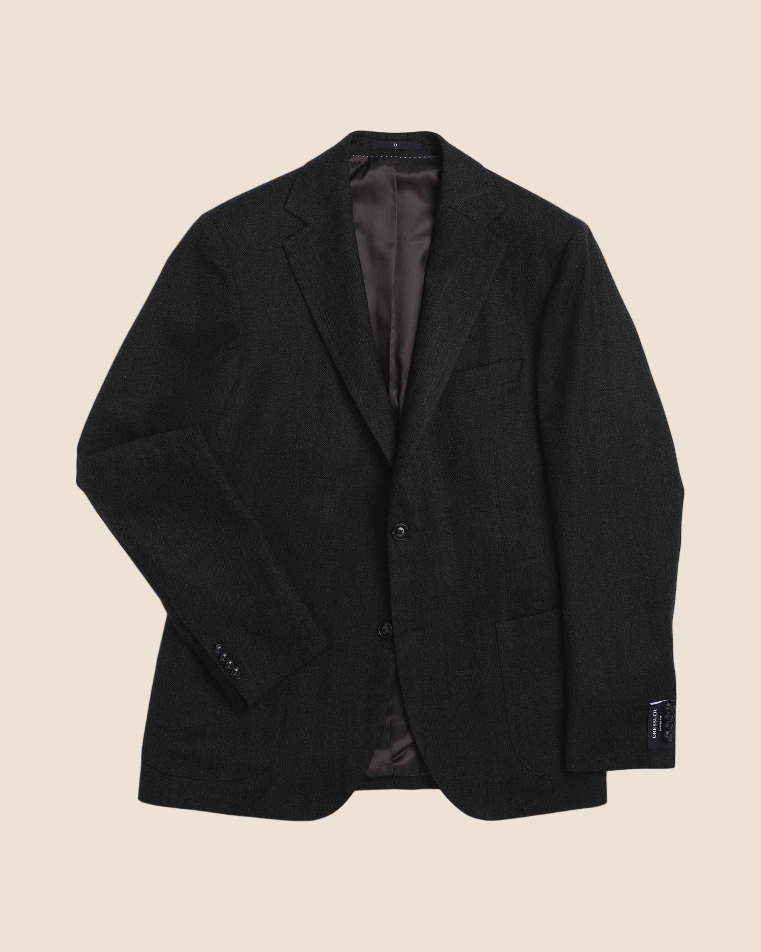 Fiskebensmønstret Jakke - Blå-DRESSLER GMBH-www.gunnaroye.no