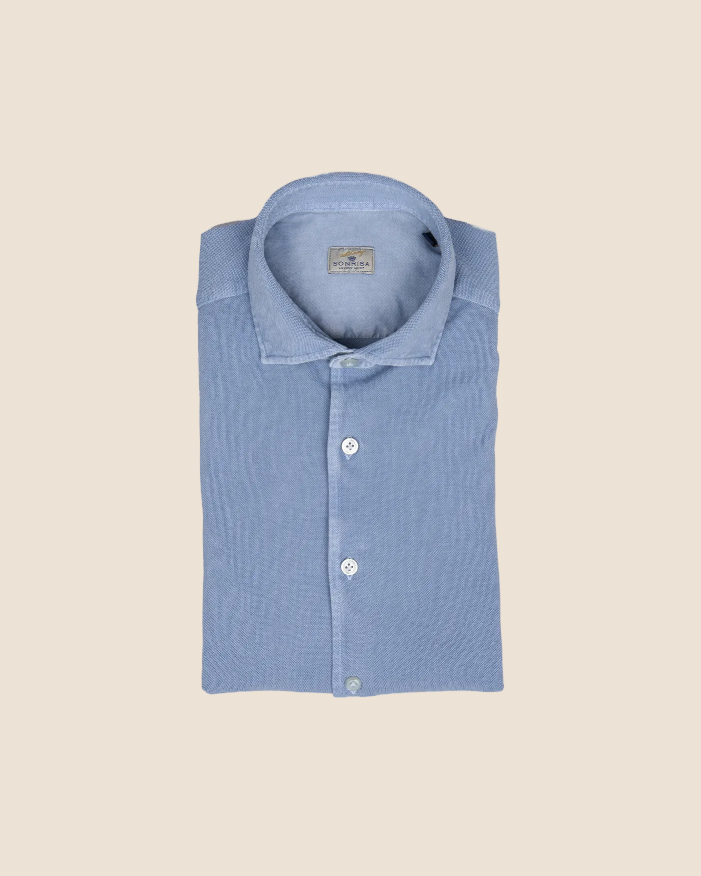 Pique Skjorte - Jeans blå