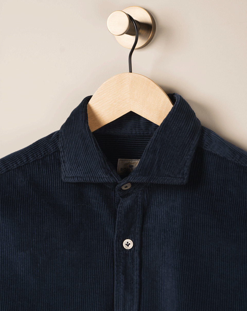 Cord Skjorte m/Lommer - Navy