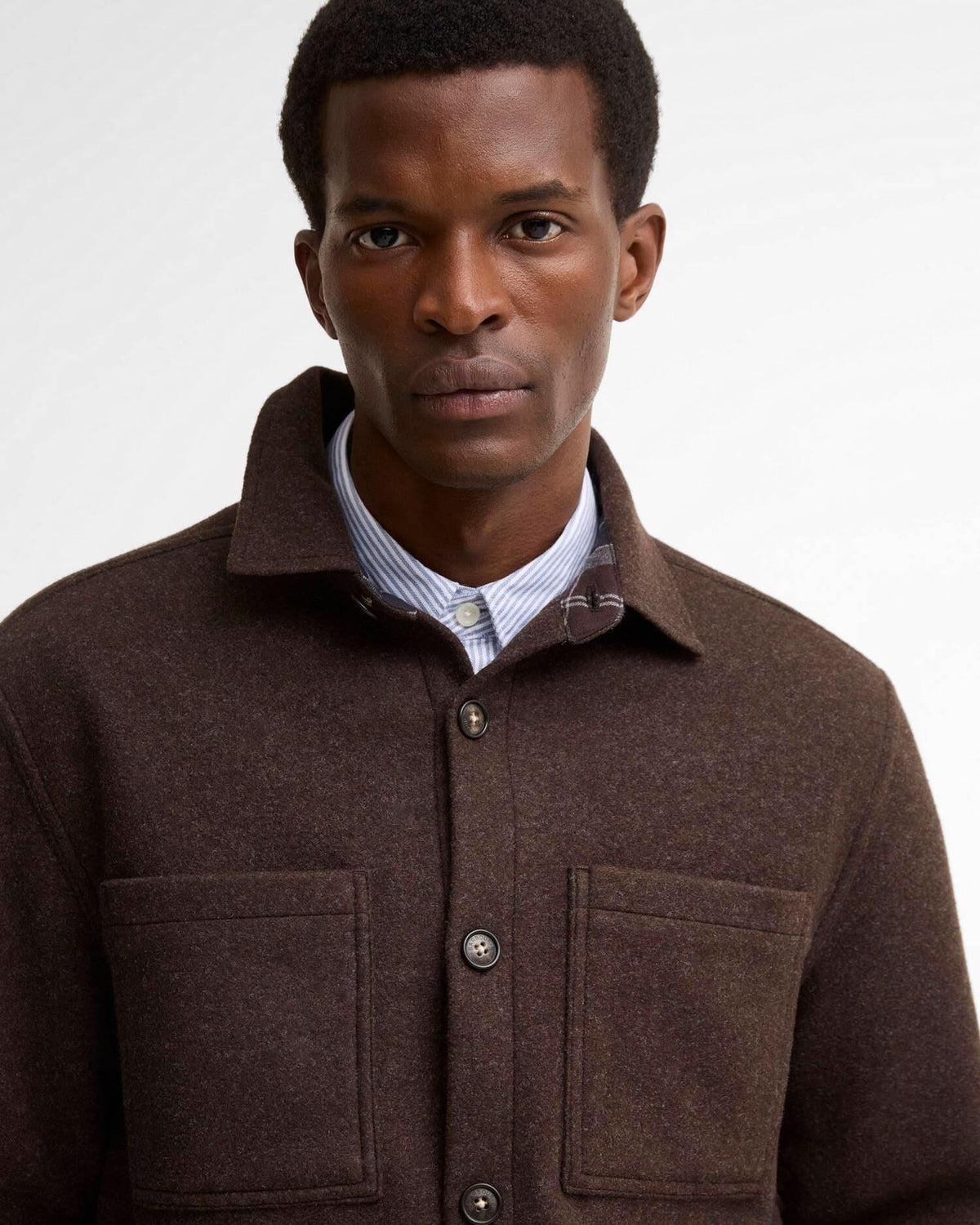 Marltown overshirt i ullblanding - Brun