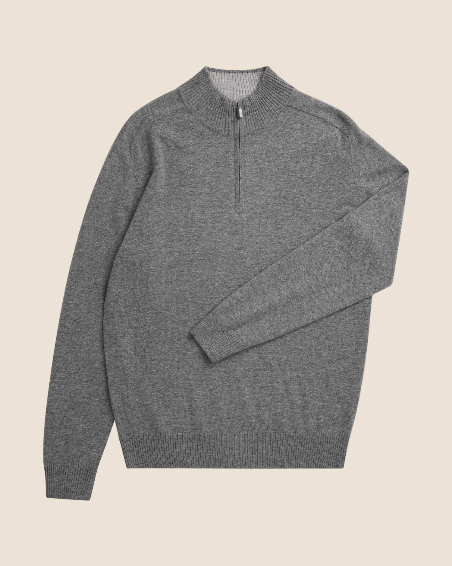 Half-Zip med Kontrast - Mørk grå