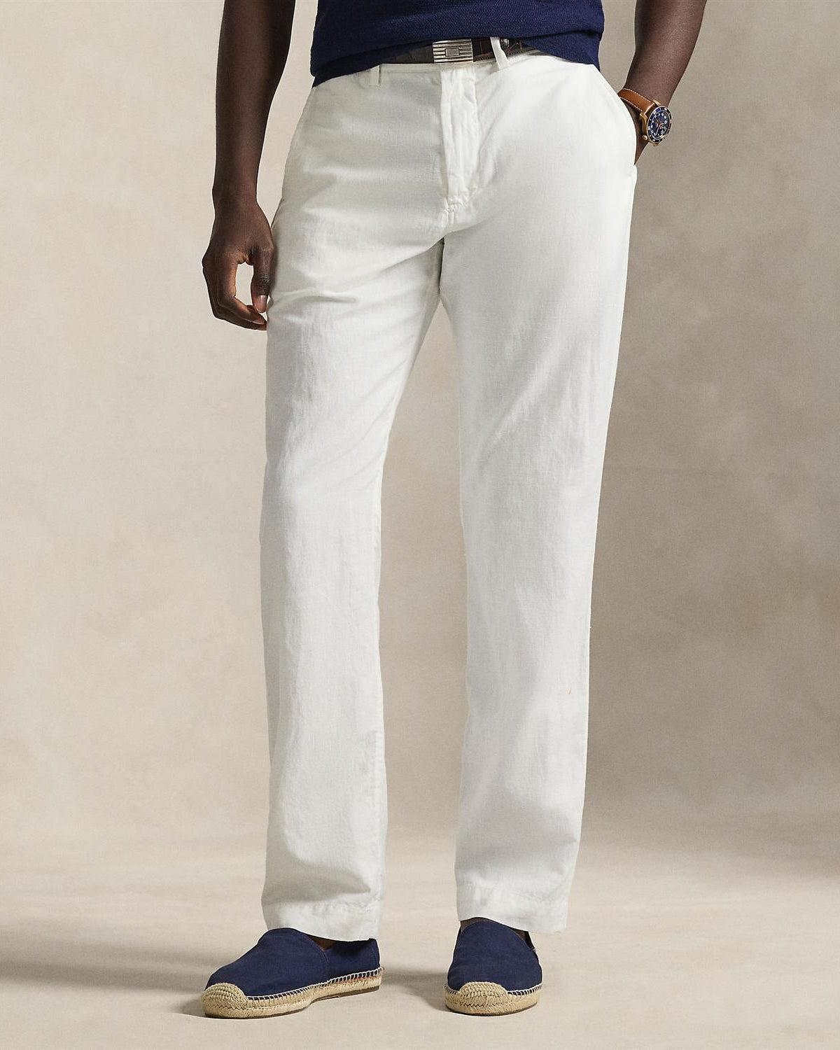 Lin Bomull Bukse - Hvit