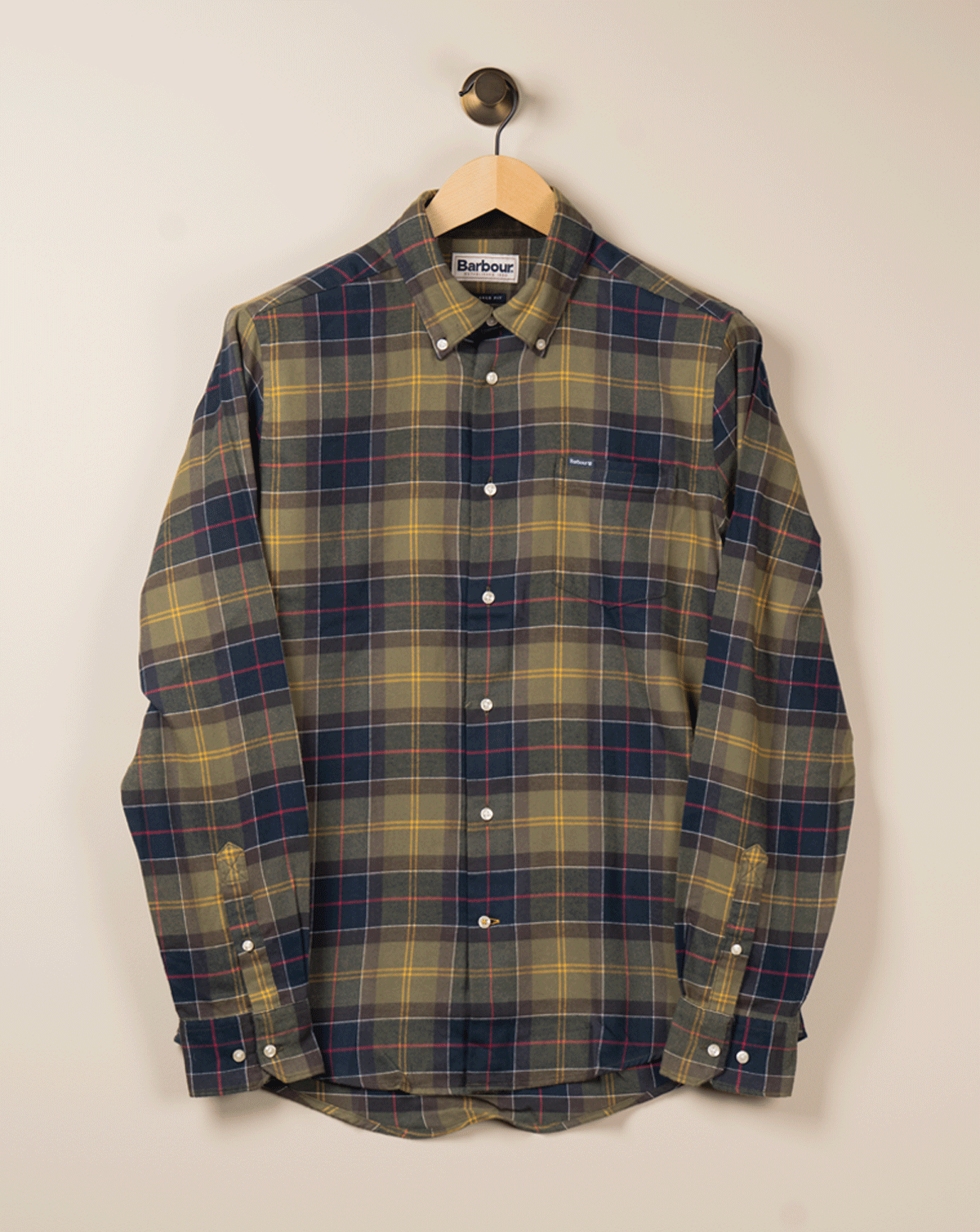 Rutet Flanell Skjorte - Oliven