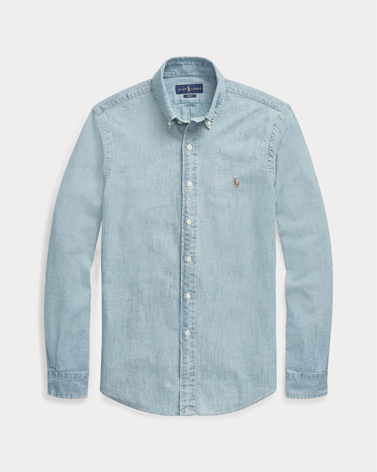 Chambray Skjorte Custom - Blå