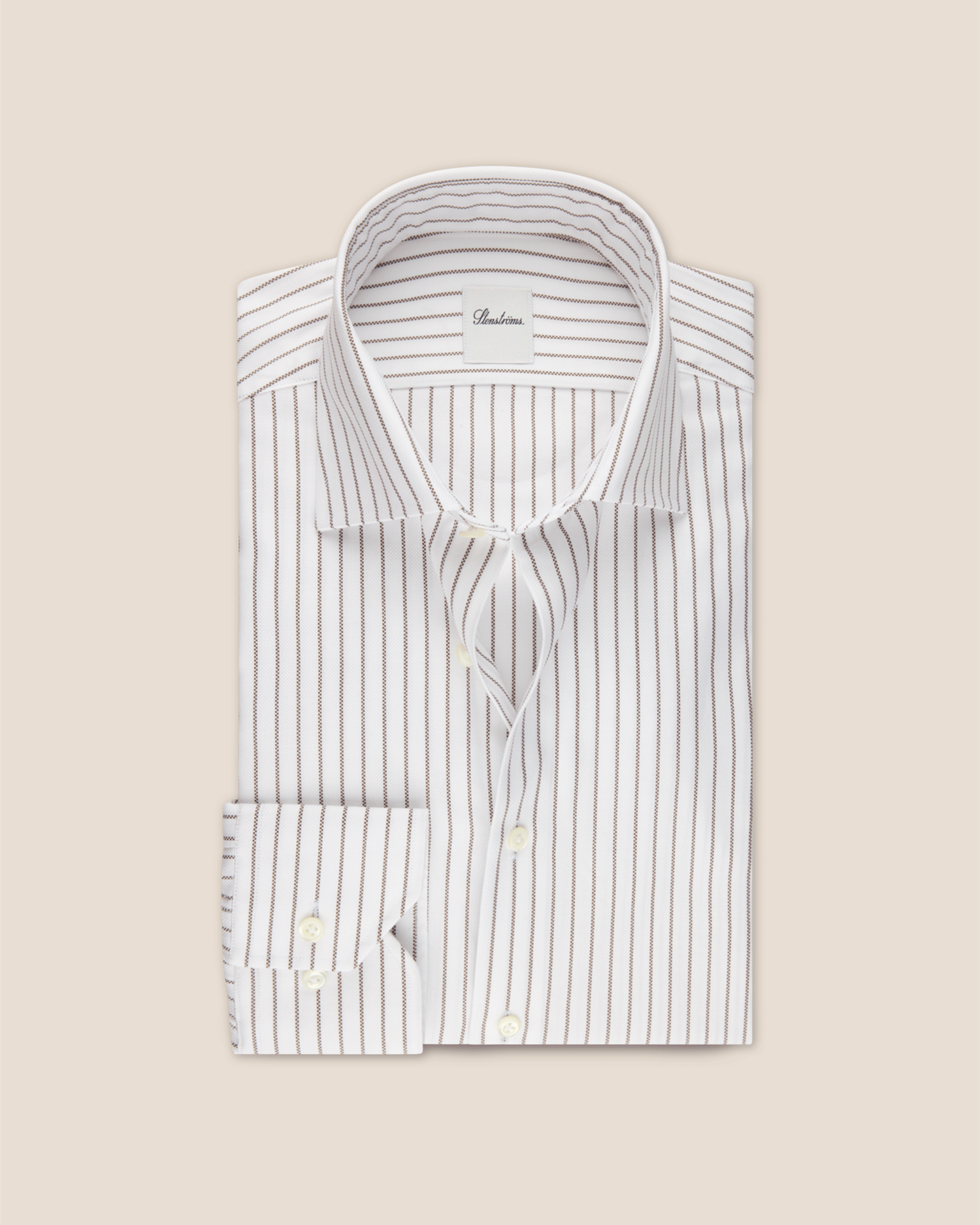 Oxfordskjorte Slimline Stripet - Hvit