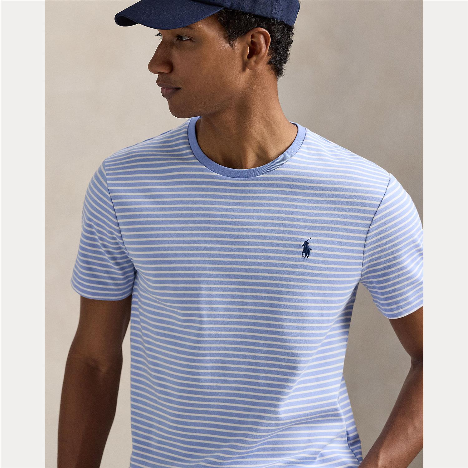 Stripete T-Shirt - Lys blå/Hvit