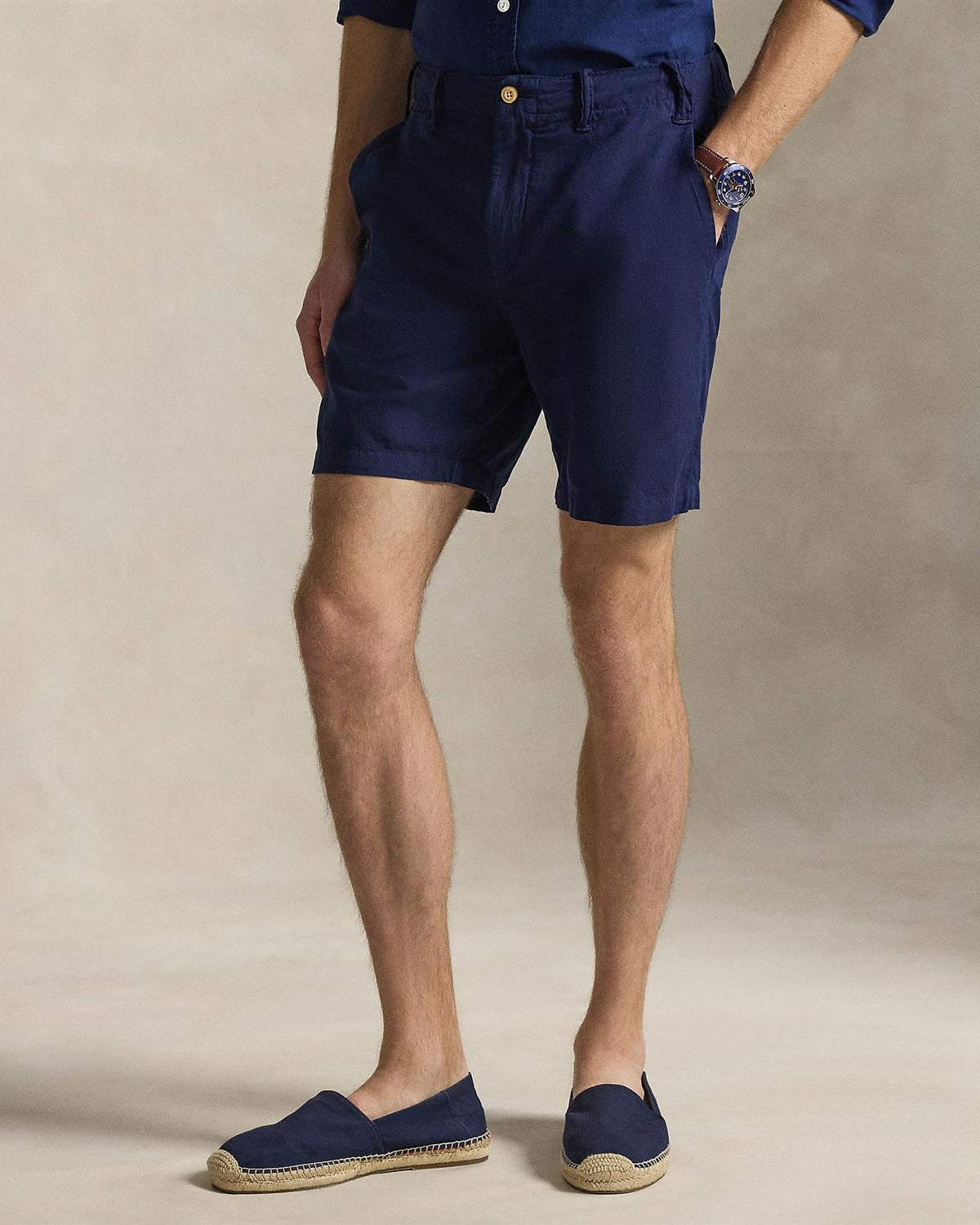 Maritim Bomull/Lin Shorts - Navy