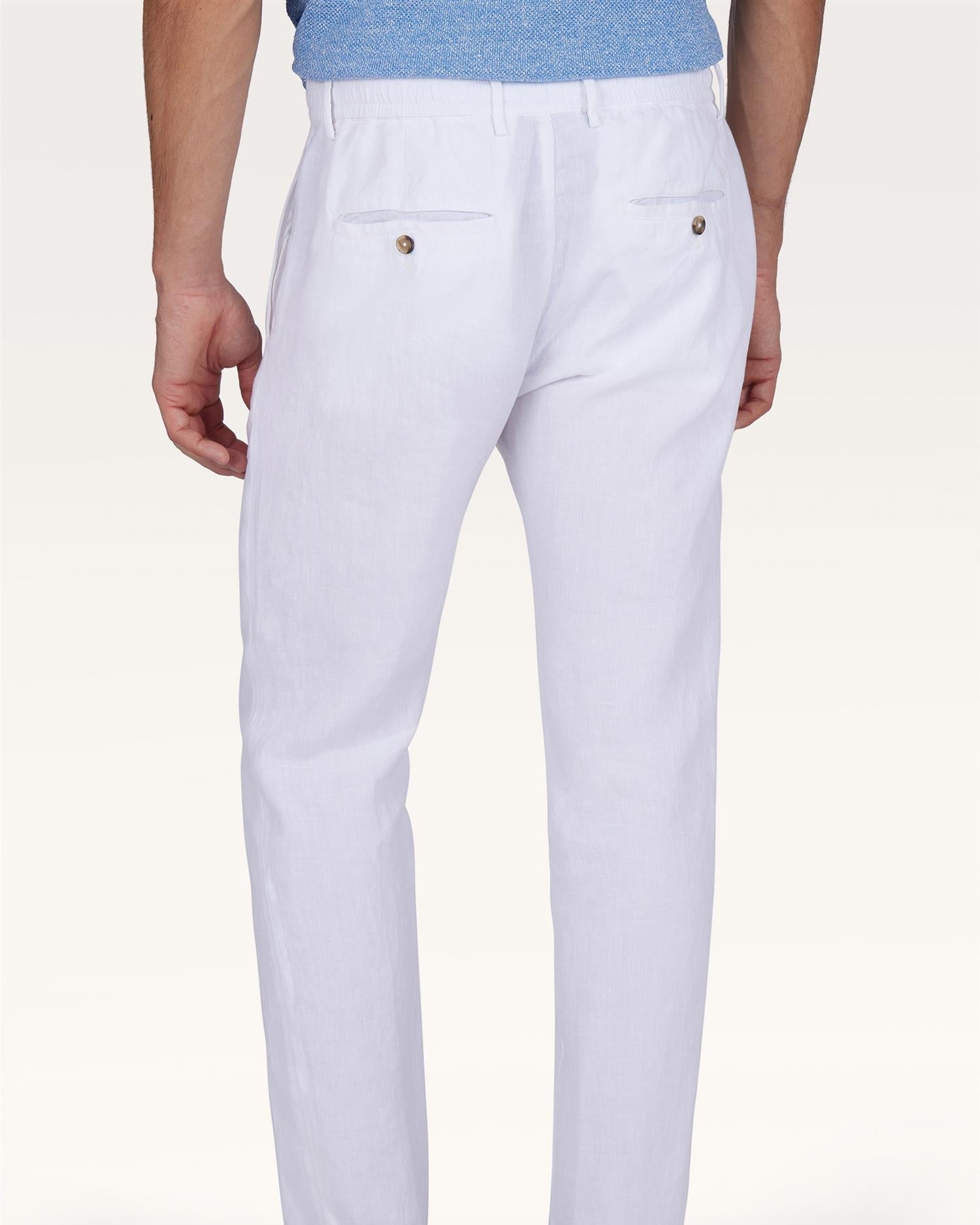 Vasket Lin bukse - Hvit