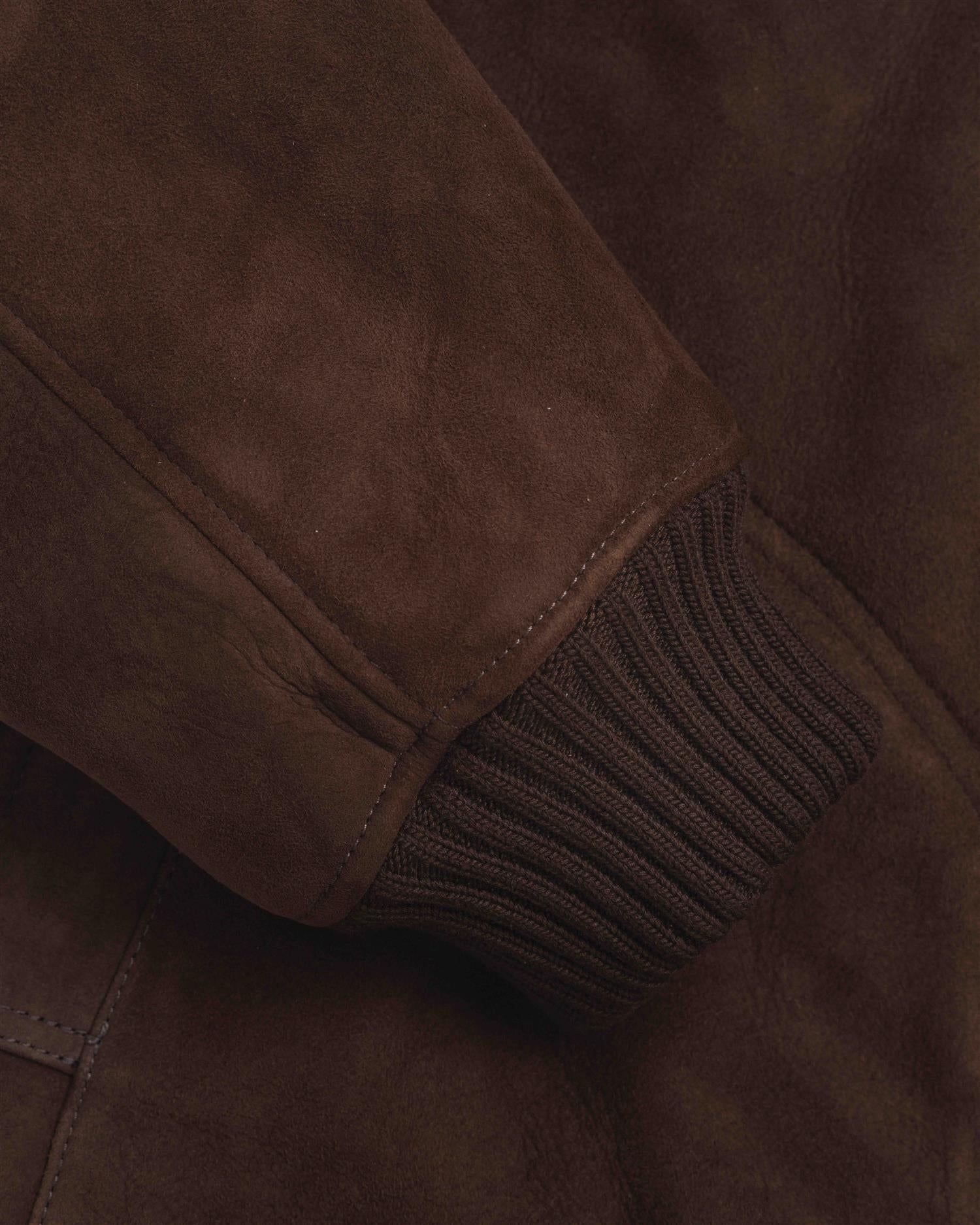 Semsket Skinnjakke - Mørkebrun-Arma-www.gunnaroye.no