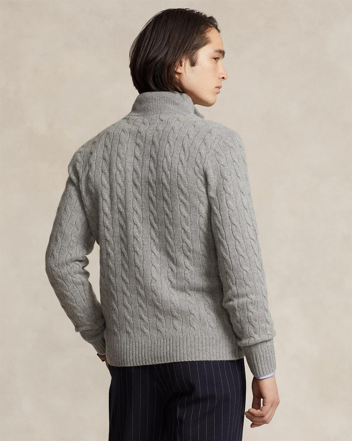 Cable-Knit Wool-Cashmere Jumper - Grå