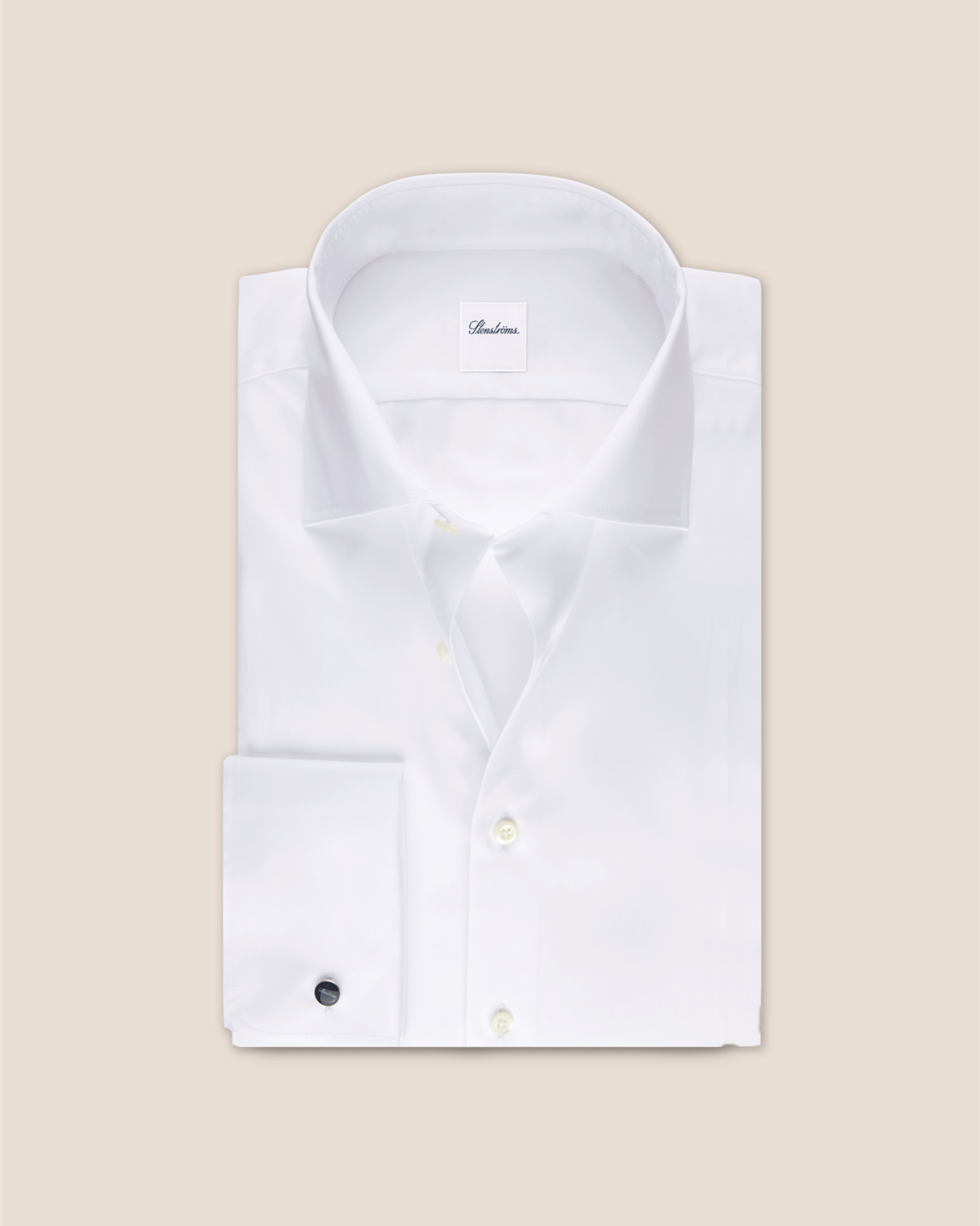 Bomull Twill Skjorte Regular Dobbel Mansjett - Hvit